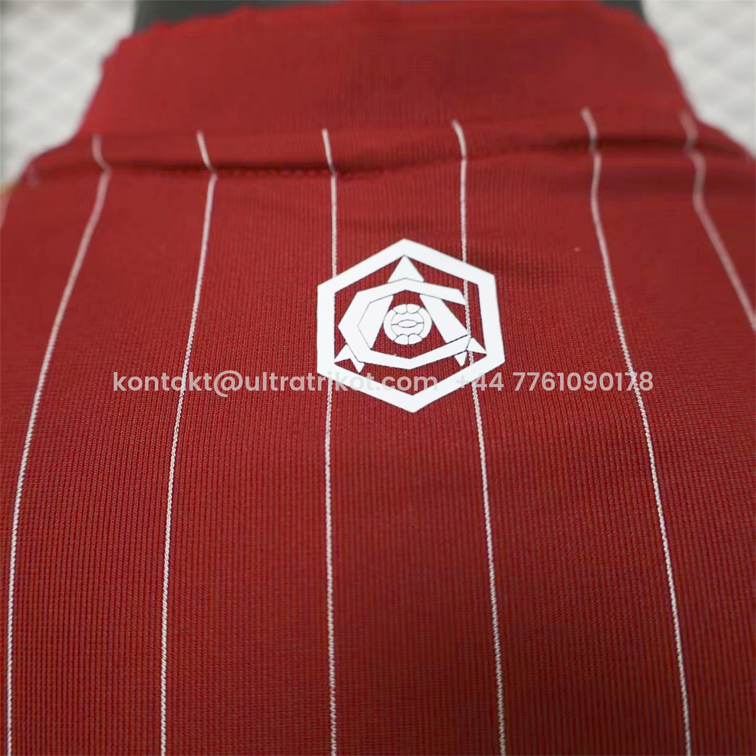 UltraTrikot-Arsenal 25-26 Trefoil White Lines Red Travel Jersey - Player Version