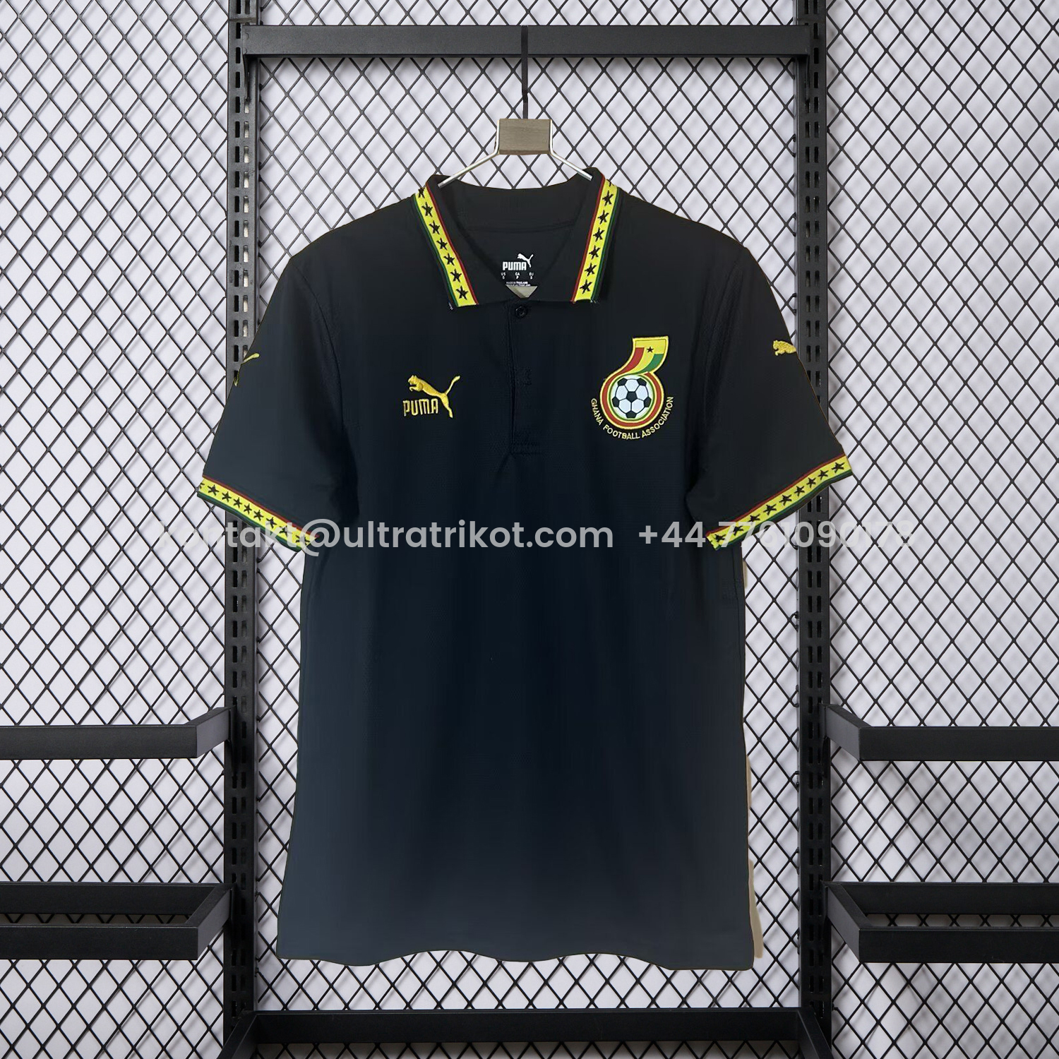 UltraTrikot-Ghana 2026 Black Polo Jersey - Fans Version