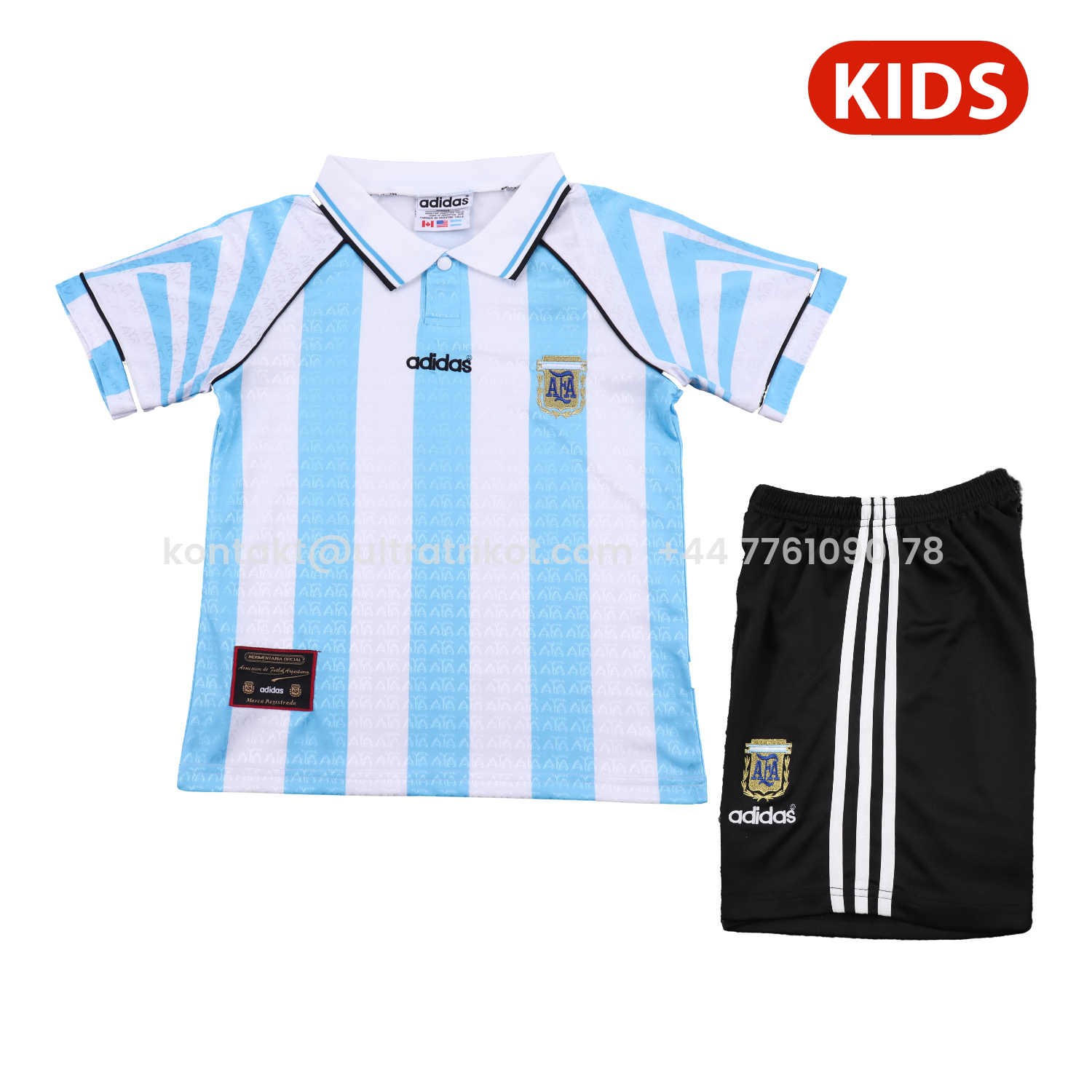 UltraTrikot-Retro Argentina 1996-97 Home Kids Kit