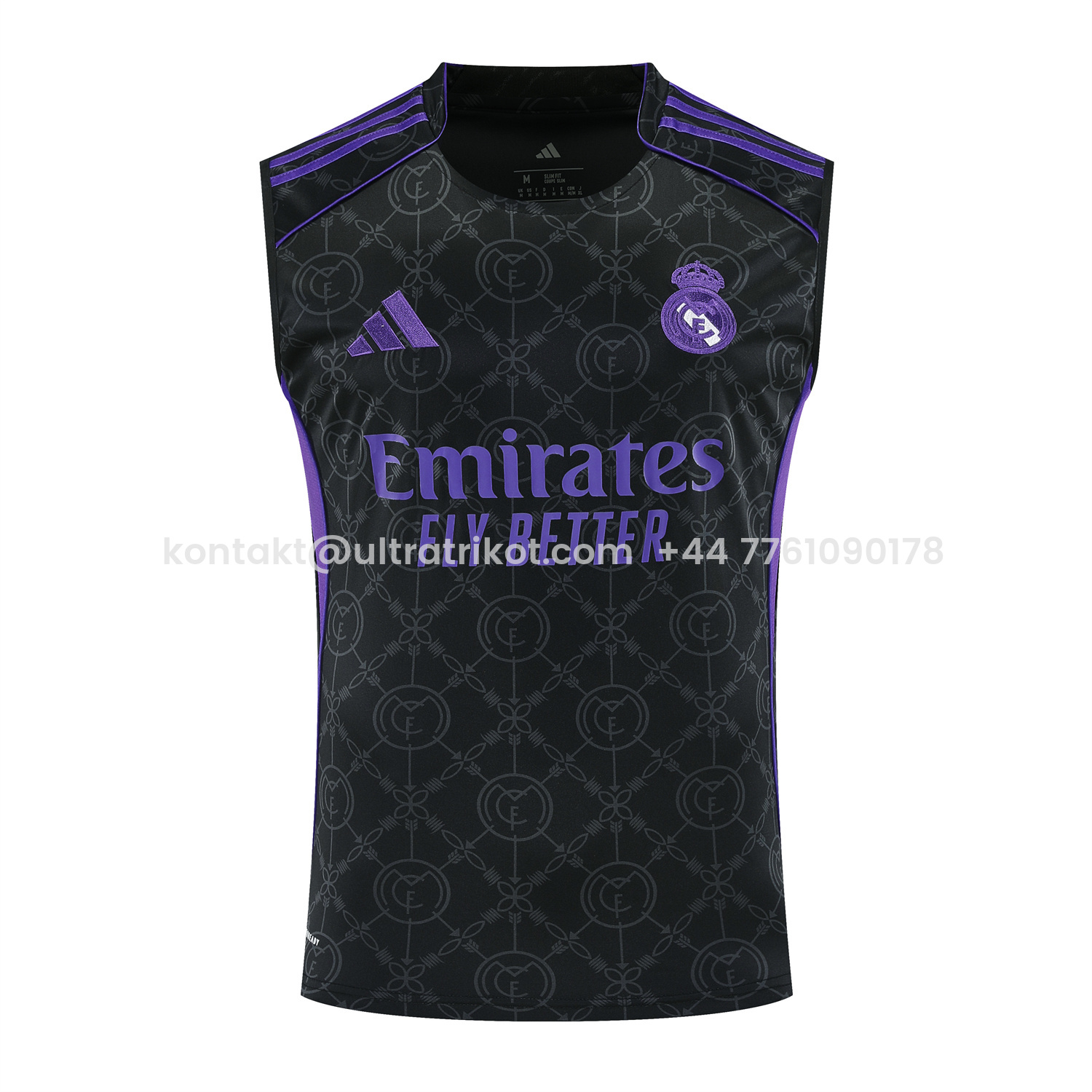 UltraTrikot-Real Madrid 25-26 Vest Training Set - Blue Edge Black Vest & Black Shorts