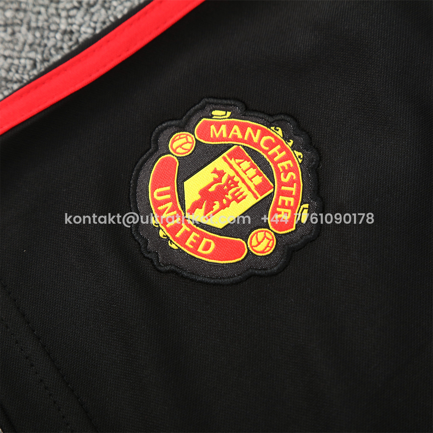 UltraTrikot-Manchester United 25-26 Vest Training Set - Red Edge White Vest & Black Shorts