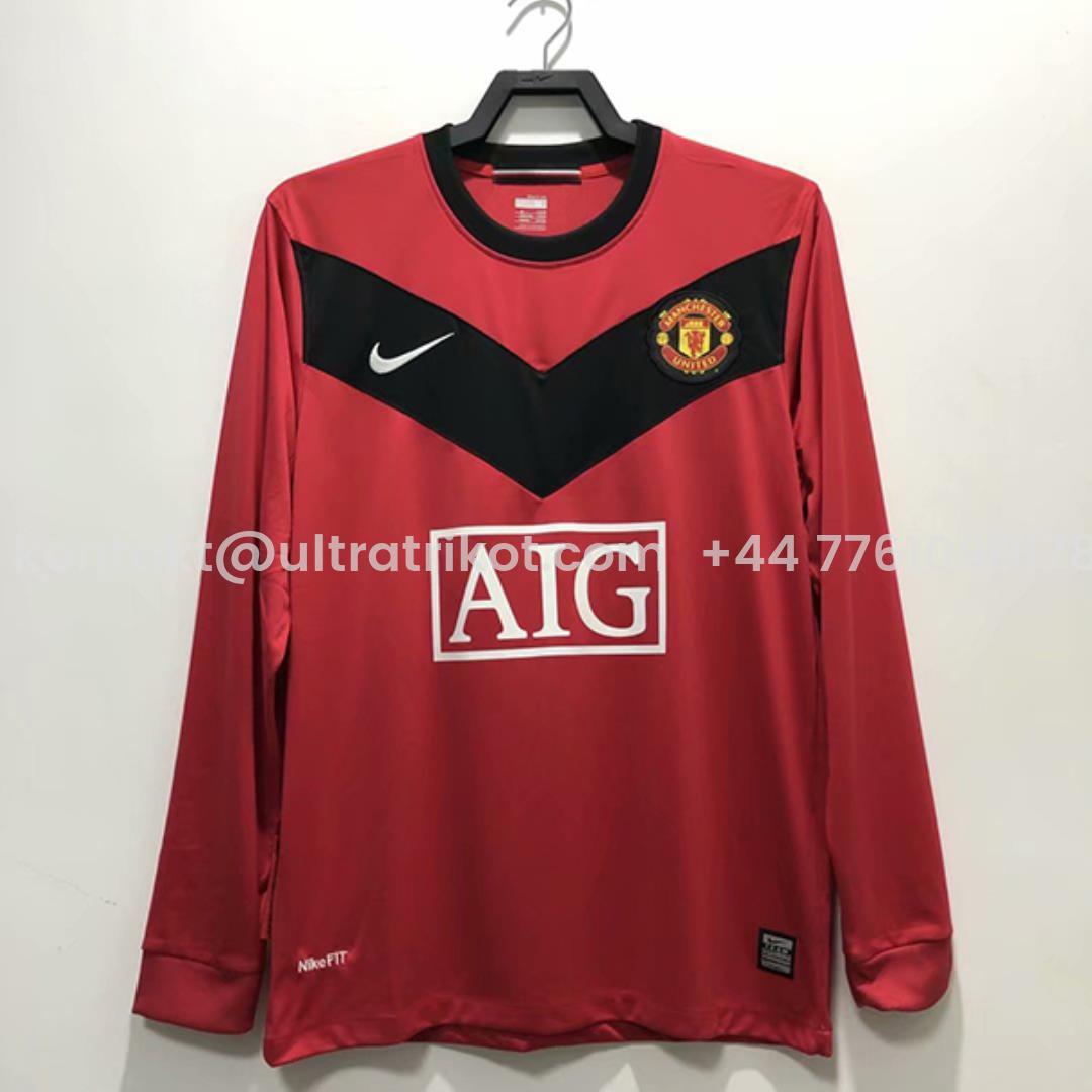 UltraTrikot-Retro Manchester United 09-10 Home Long Sleeve Jersey