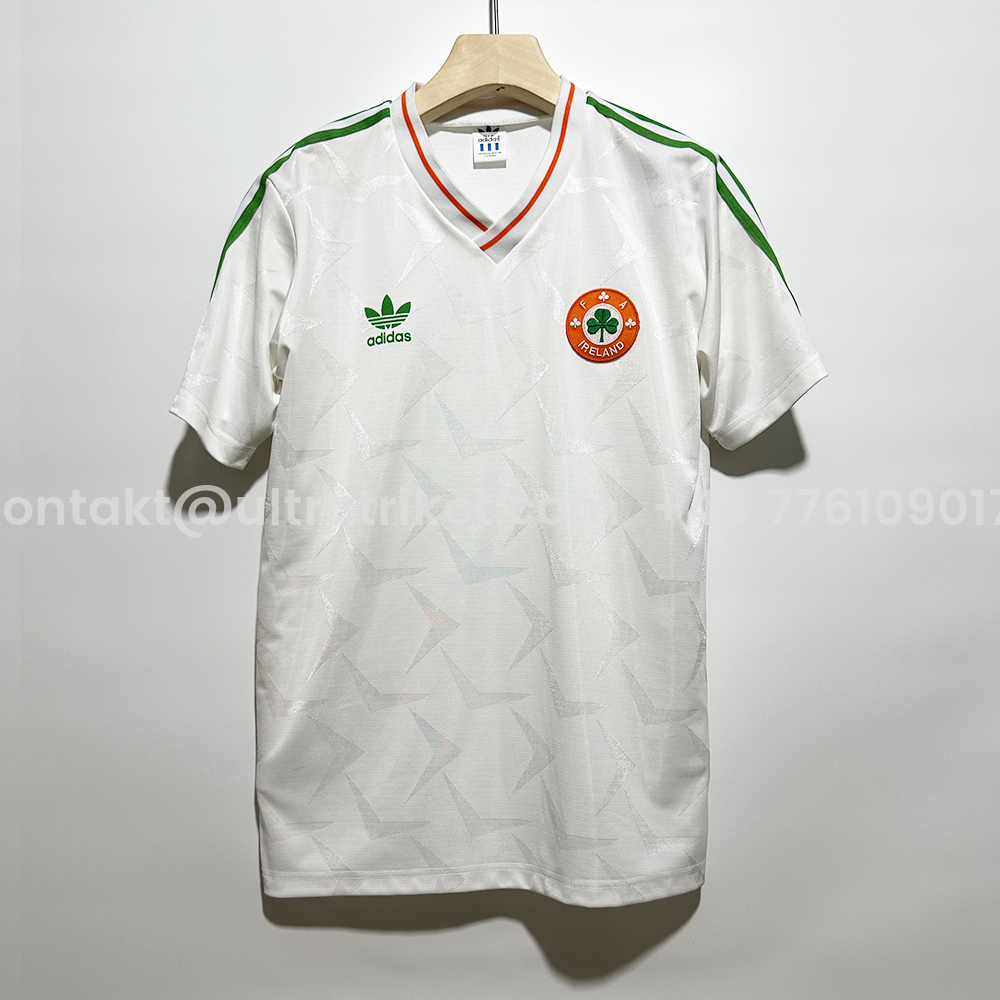 UltraTrikot-Retro Ireland 1990 Away Unsponsored Jersey