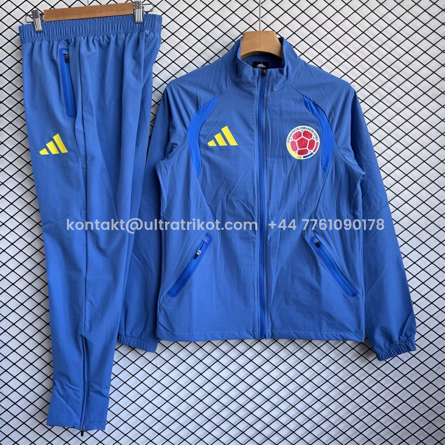 UltraTrikot-Colombia 2026 Windbreaker Training Set - Ocean Blue Top and Pants