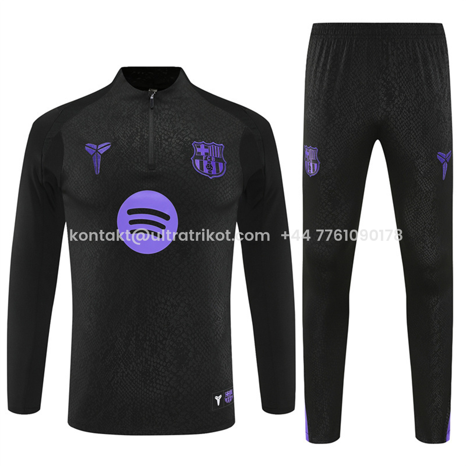 UltraTrikot-Barcelona 25-26 X KB Long Sleeve Training Set - Black Top & Black Pants