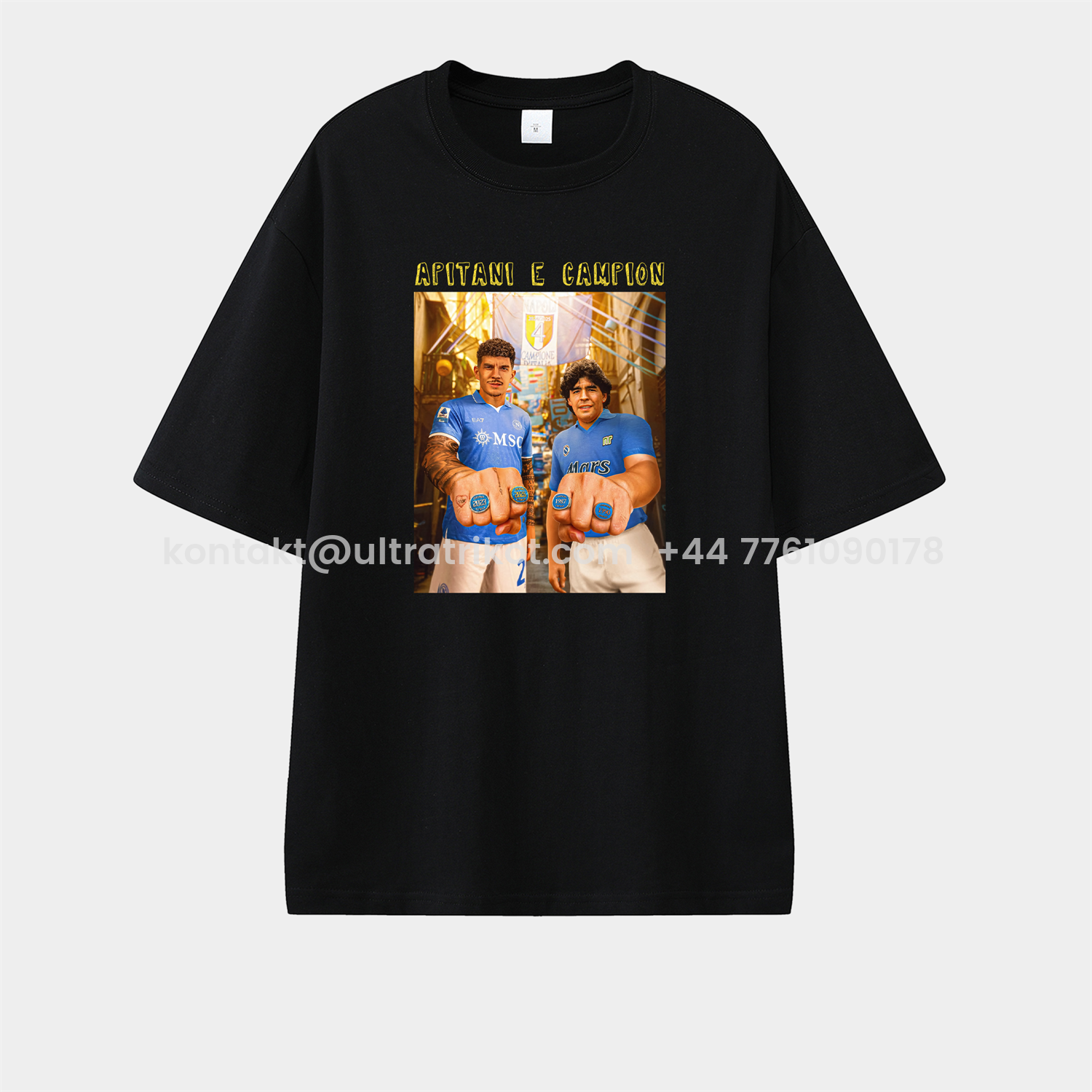 UltraTrikot-Napoli Apitani E Campion 2025 Unisex Pure Cotton T-shirt