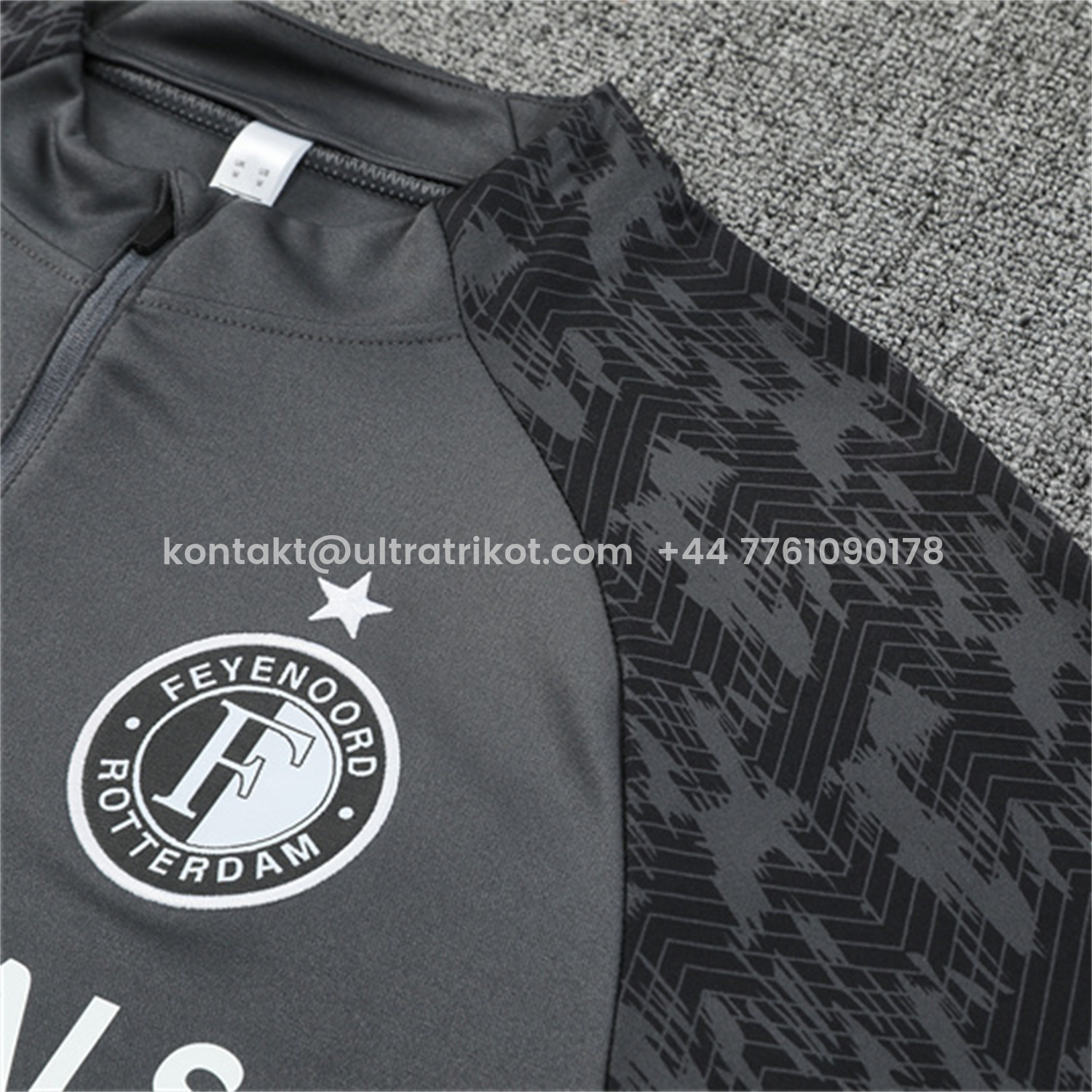 UltraTrikot-Feyenoord 25-26 Kids Long Sleeve Training Set - Dark Gray Top & Dark Gray Pants