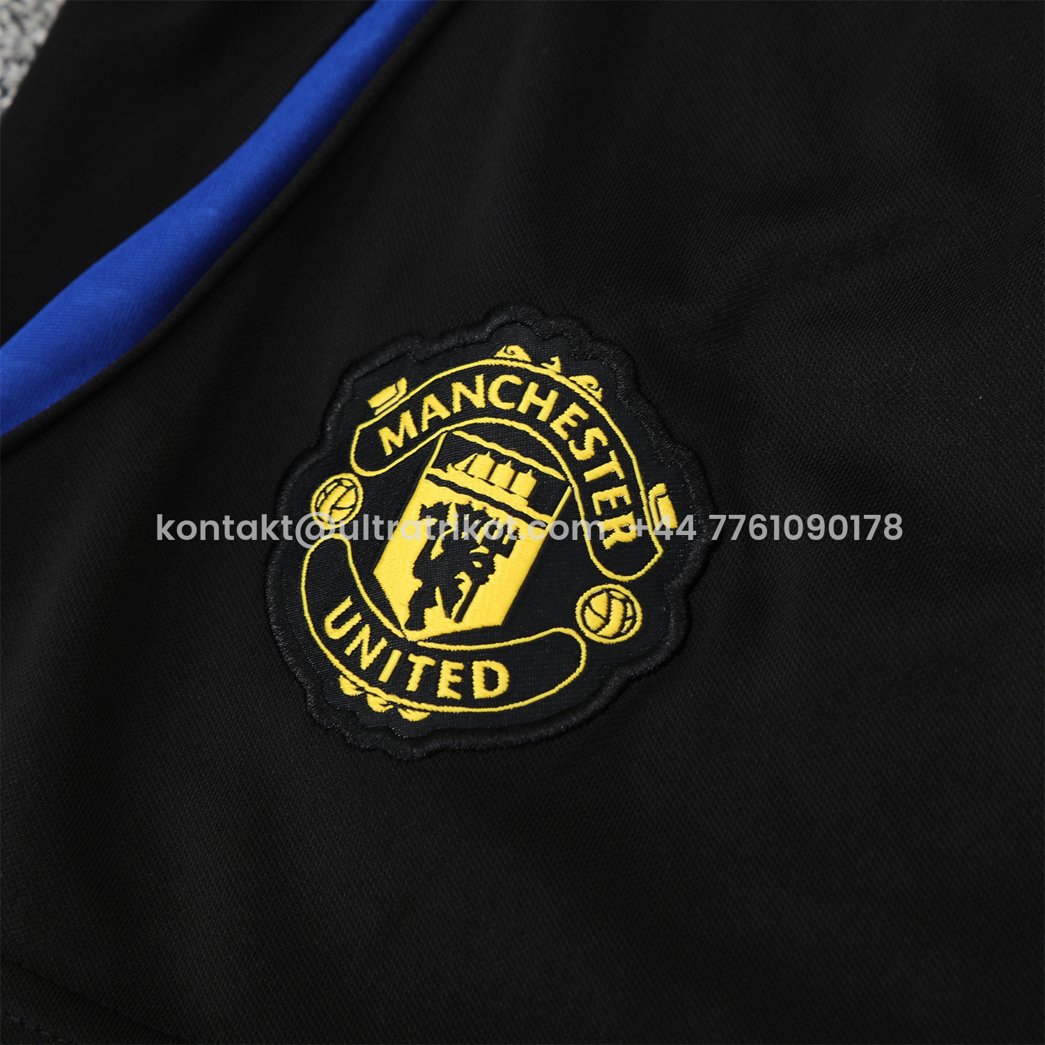 UltraTrikot-Manchester United 25-26 Vest Training Set - Black And Light Grey Vest & Black Shorts