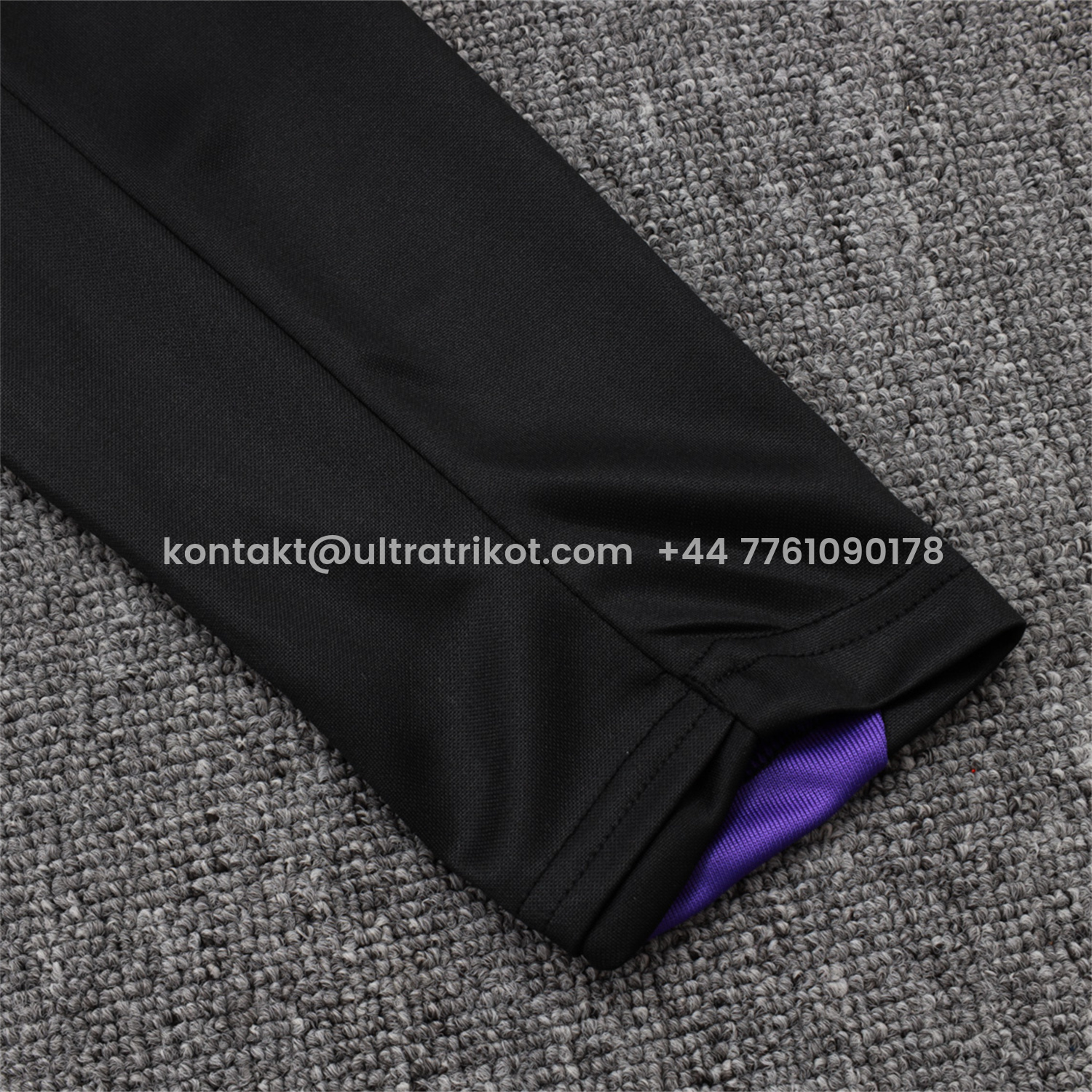 UltraTrikot-Barcelona X KB 25-26 Long Sleeve Training Set - Black Top with Purple Badge and Black Pants