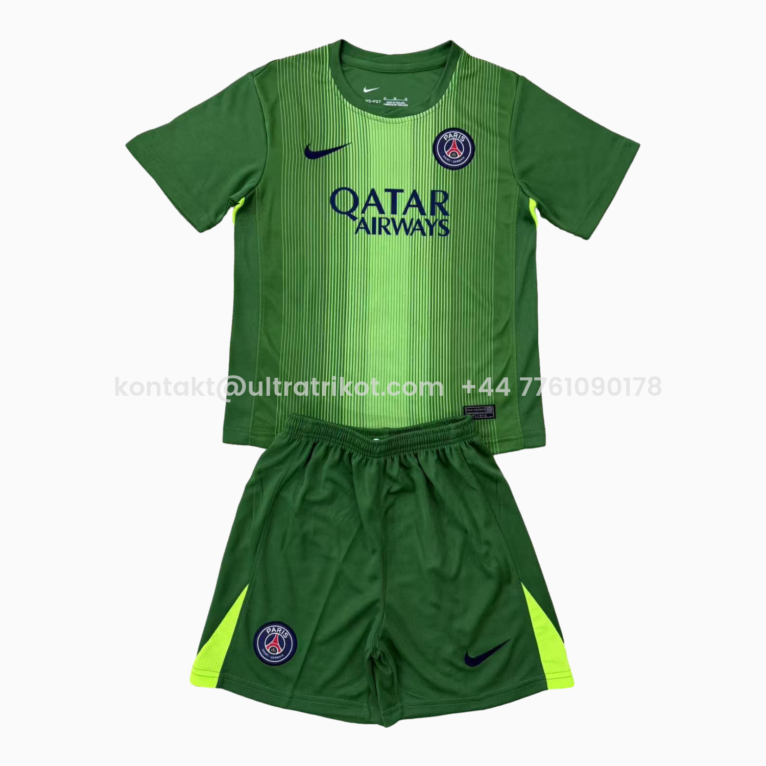 UltraTrikot-Paris Saint-Germain PSG 25-26 Green Goalkeeper Men's Adult Jersey Set - Fans Version