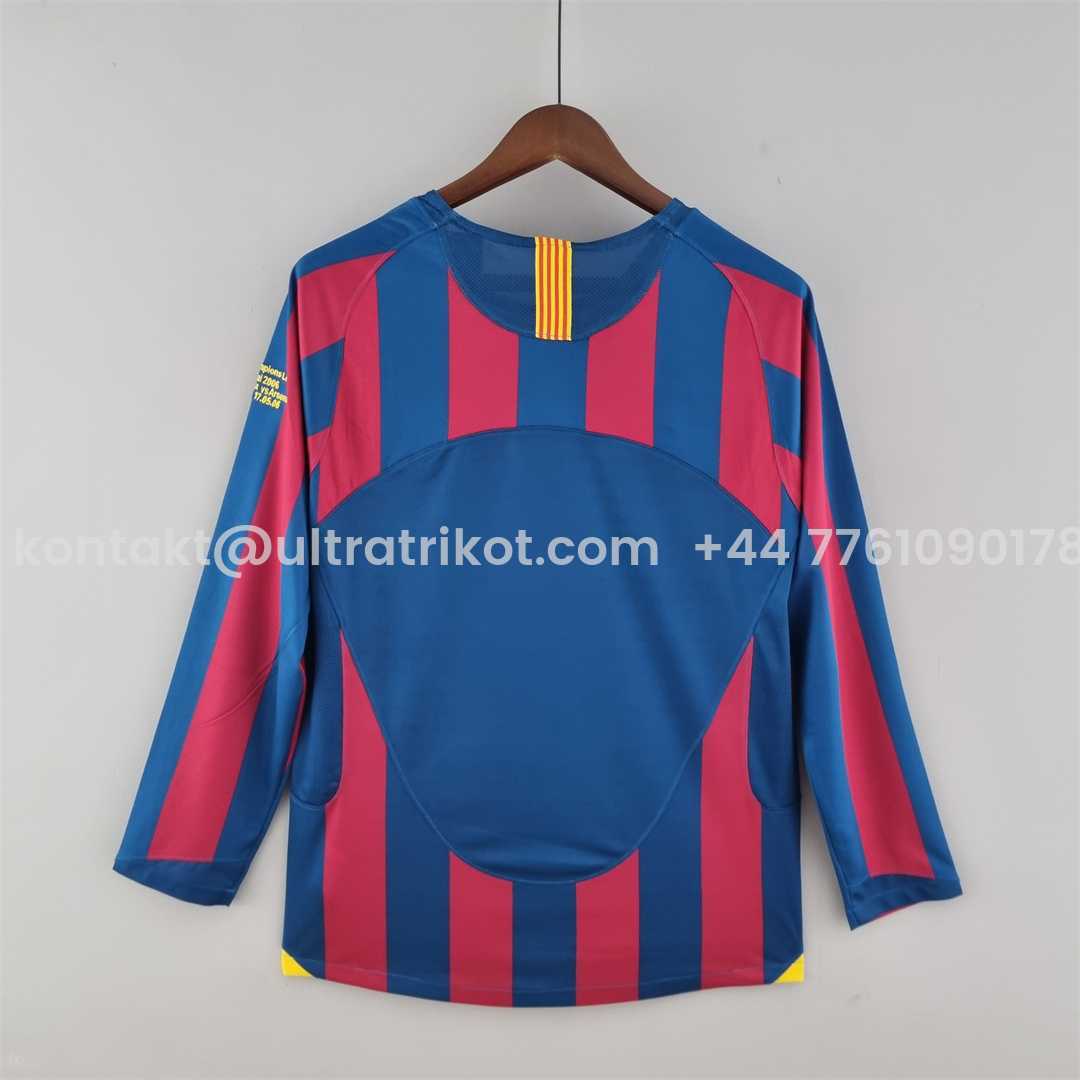 UltraTrikot-Retro Barcelona 05-06 Home Long Sleeve Jersey - UEFA Champions League Final