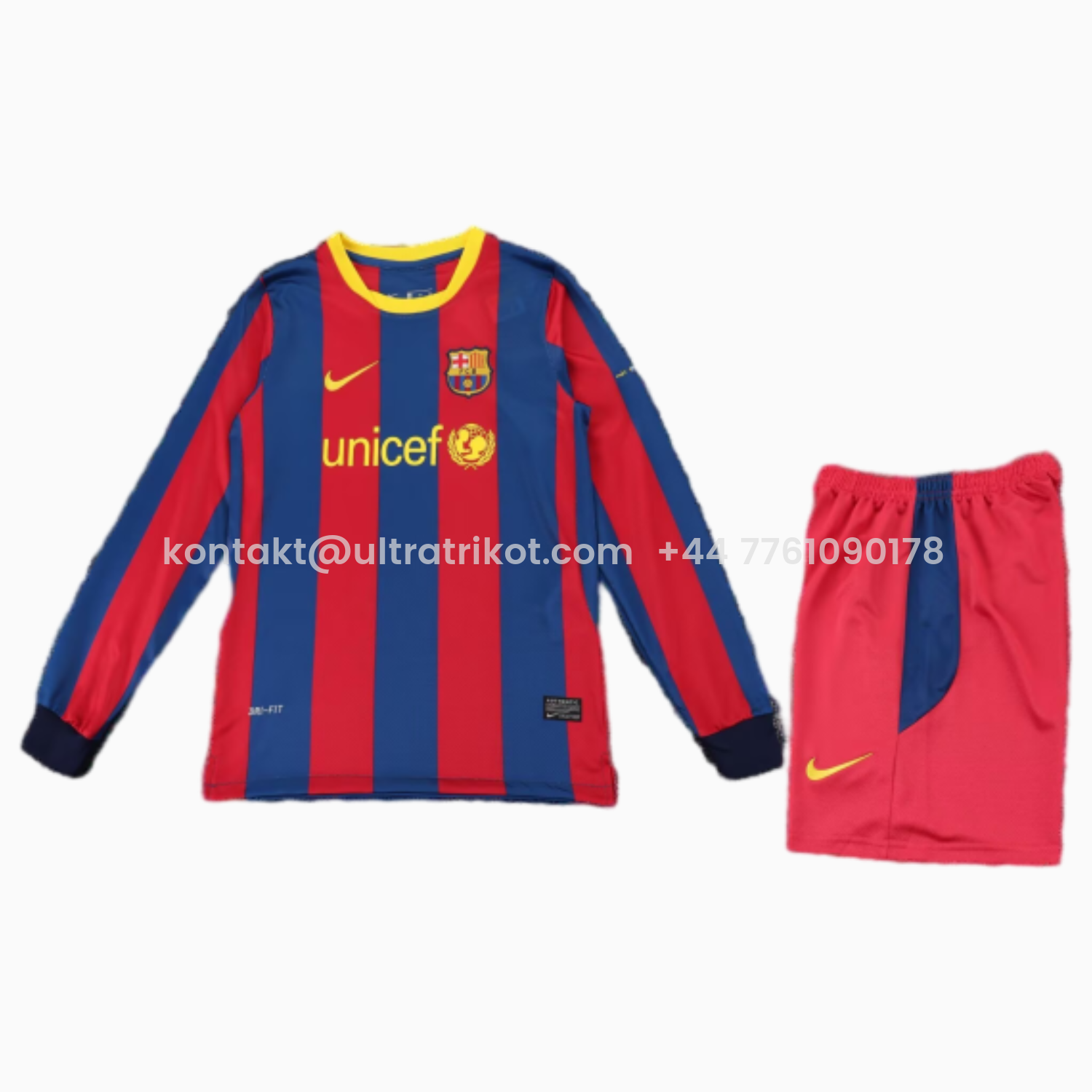 UltraTrikot-Retro Barcelona 2010-11 Home Long Sleeves Kids Kit