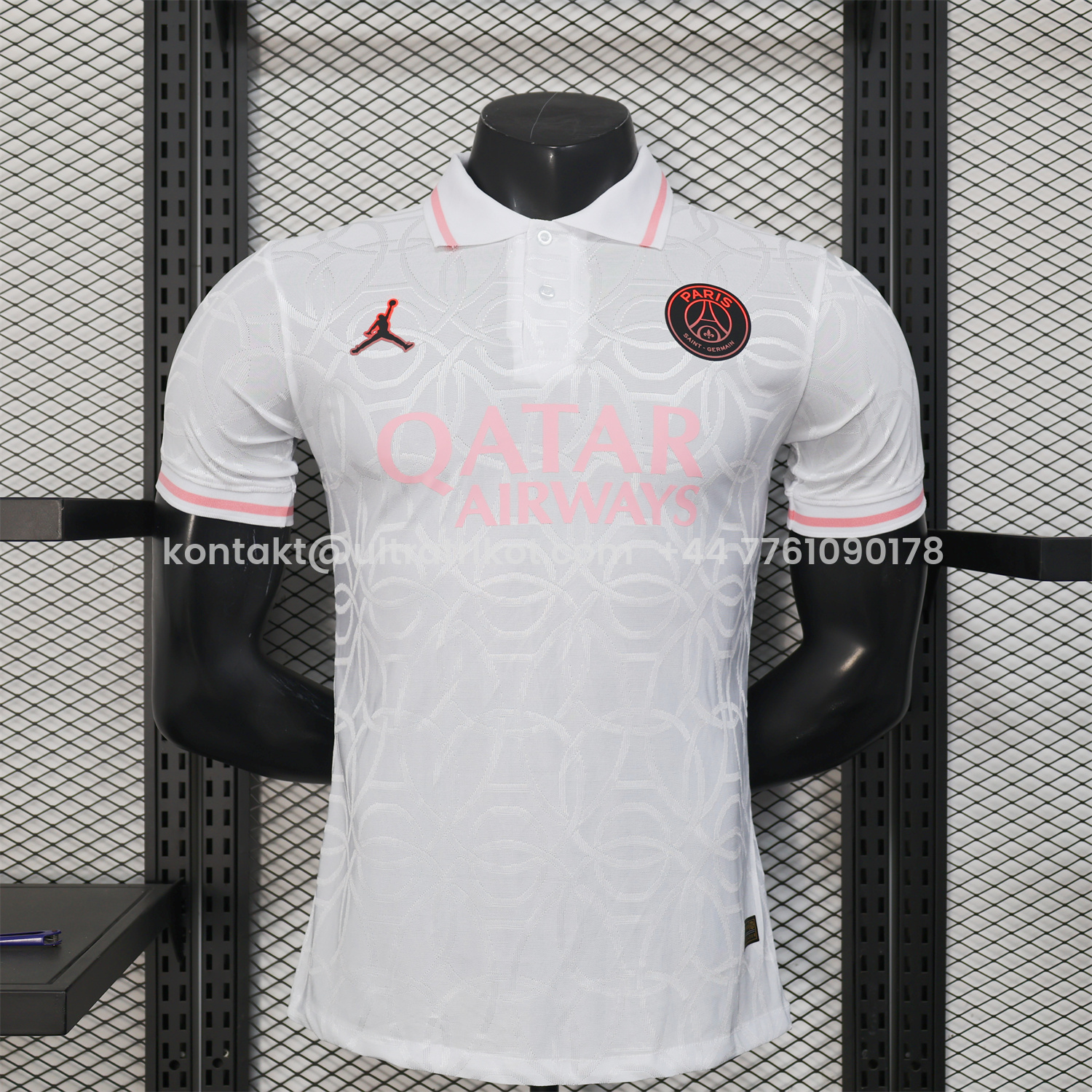 UltraTrikot-Paris Saint-Germain PSG 25-26 White And Pink Pre-Match Training Jersey - Player Version