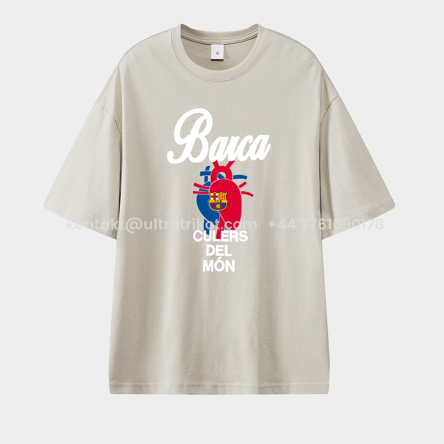 UltraTrikot-Barcelona Blue & Red Heart Culers Del Mon Unisex Pure Cotton T-shirt