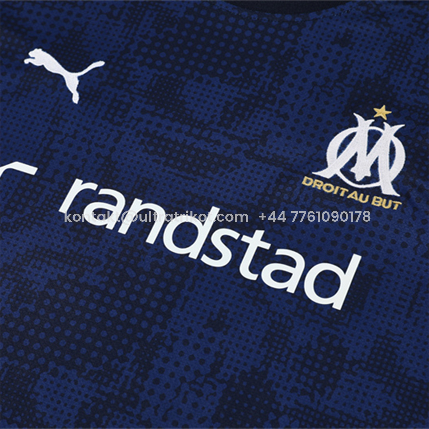 UltraTrikot-Marseille 25-26 Kids Short-Sleeve Training Set - Royal Blue Top & Royal Blue Shorts