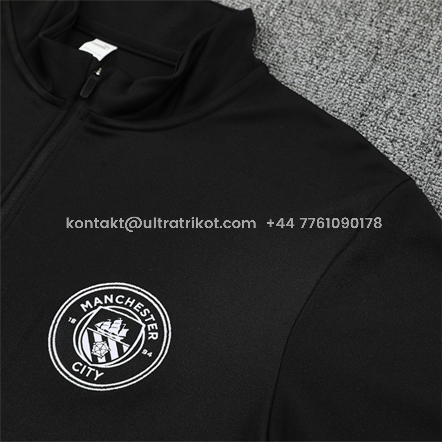 UltraTrikot-Manchester City 25-26 Kids Long Sleeve Training Set - Black Top & Black Pants