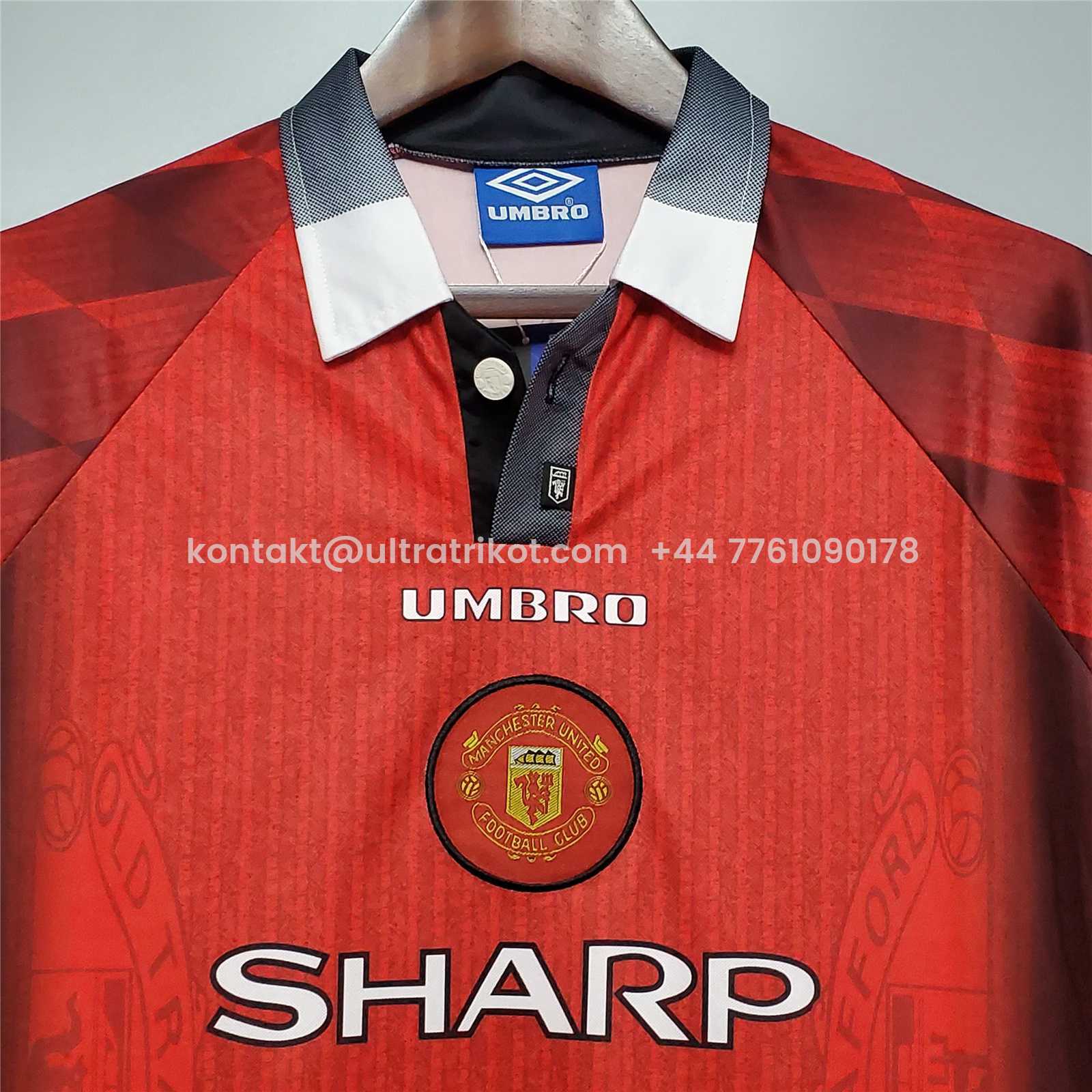 UltraTrikot-Retro Manchester United 96-97 Home Long Sleeve Jersey