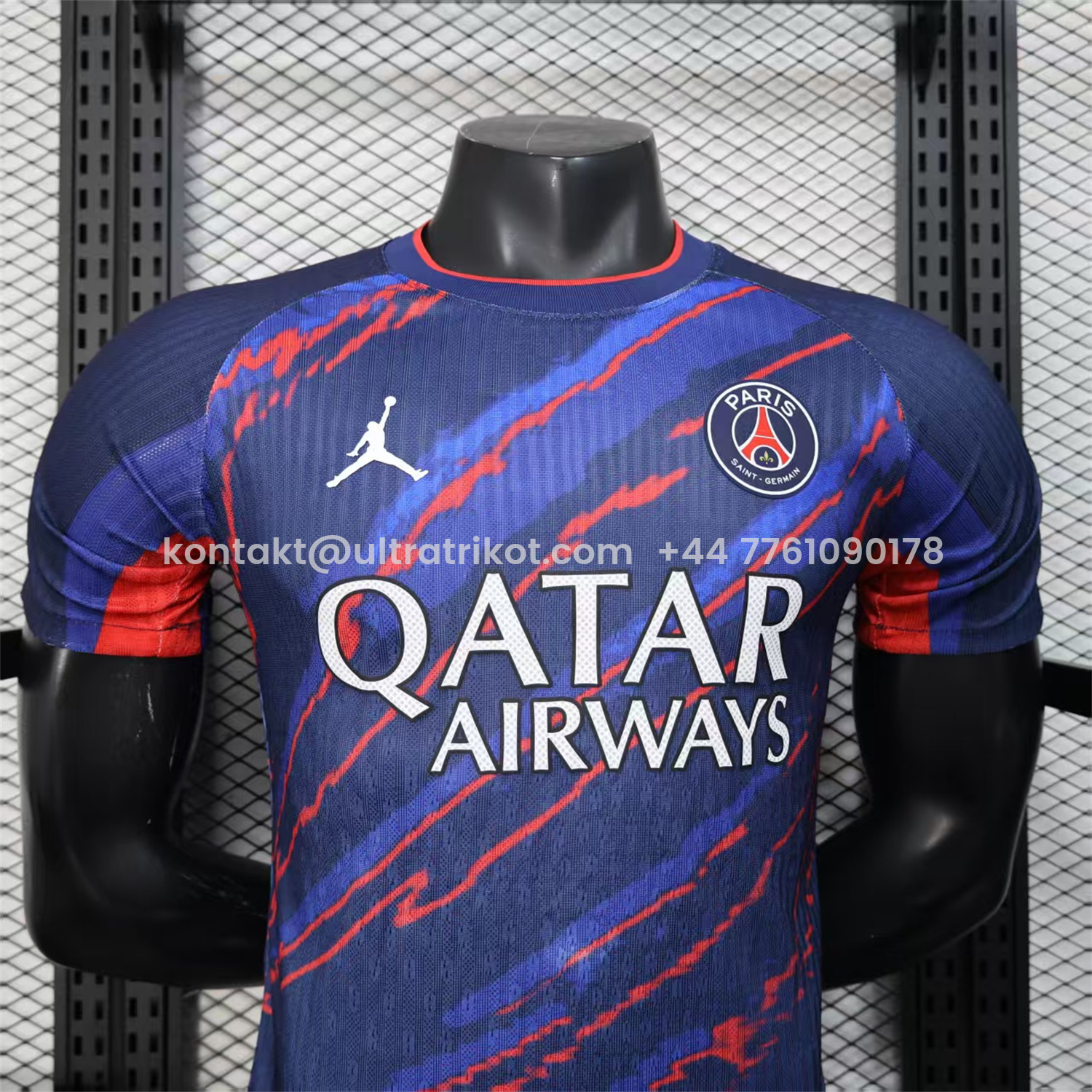 UltraTrikot-Paris Saint-Germain PSG X JD 25-26 Red Line Blue Special Edition Jersey - Player Version