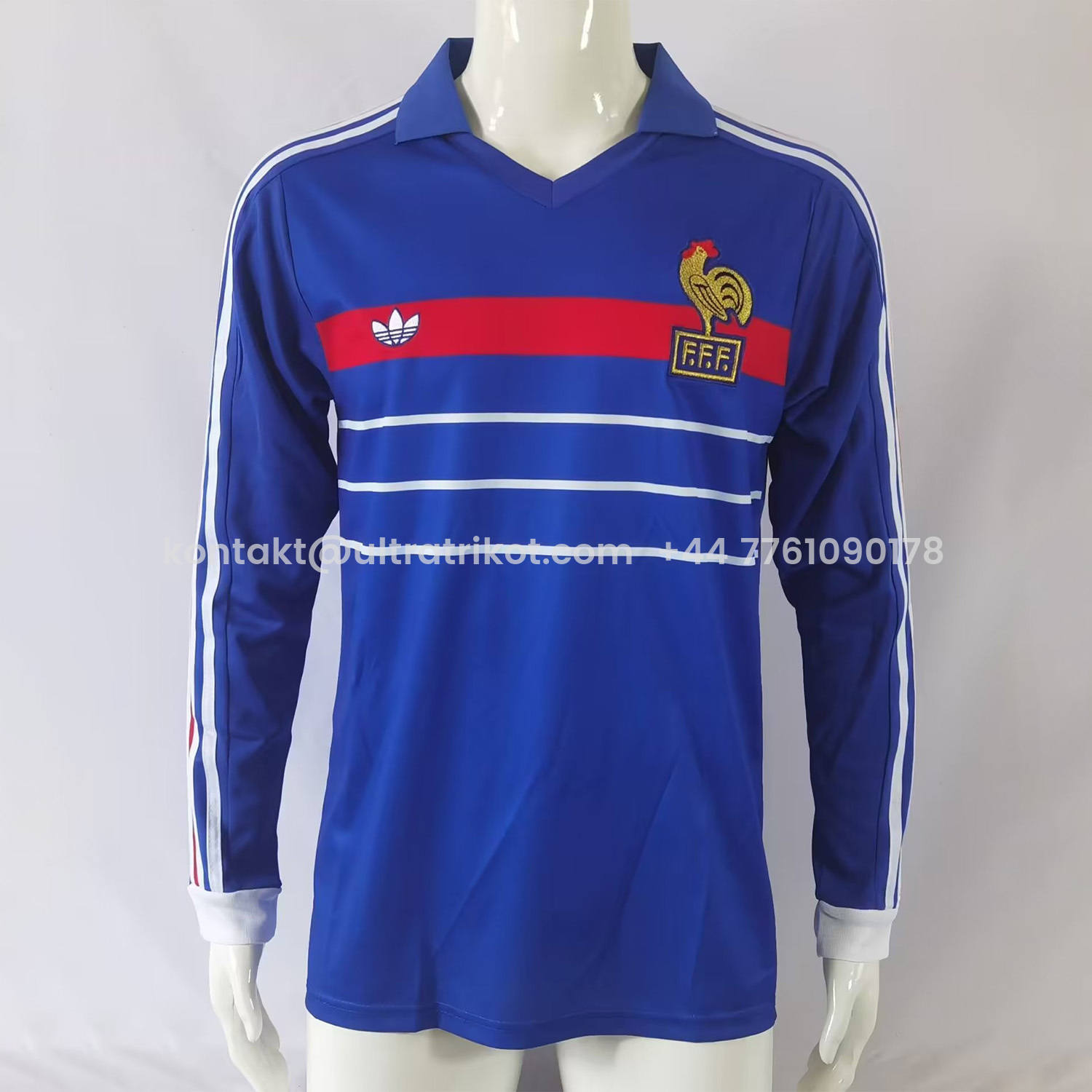 UltraTrikot-Retro France 1984 Home Stadium Long Sleeve Jersey