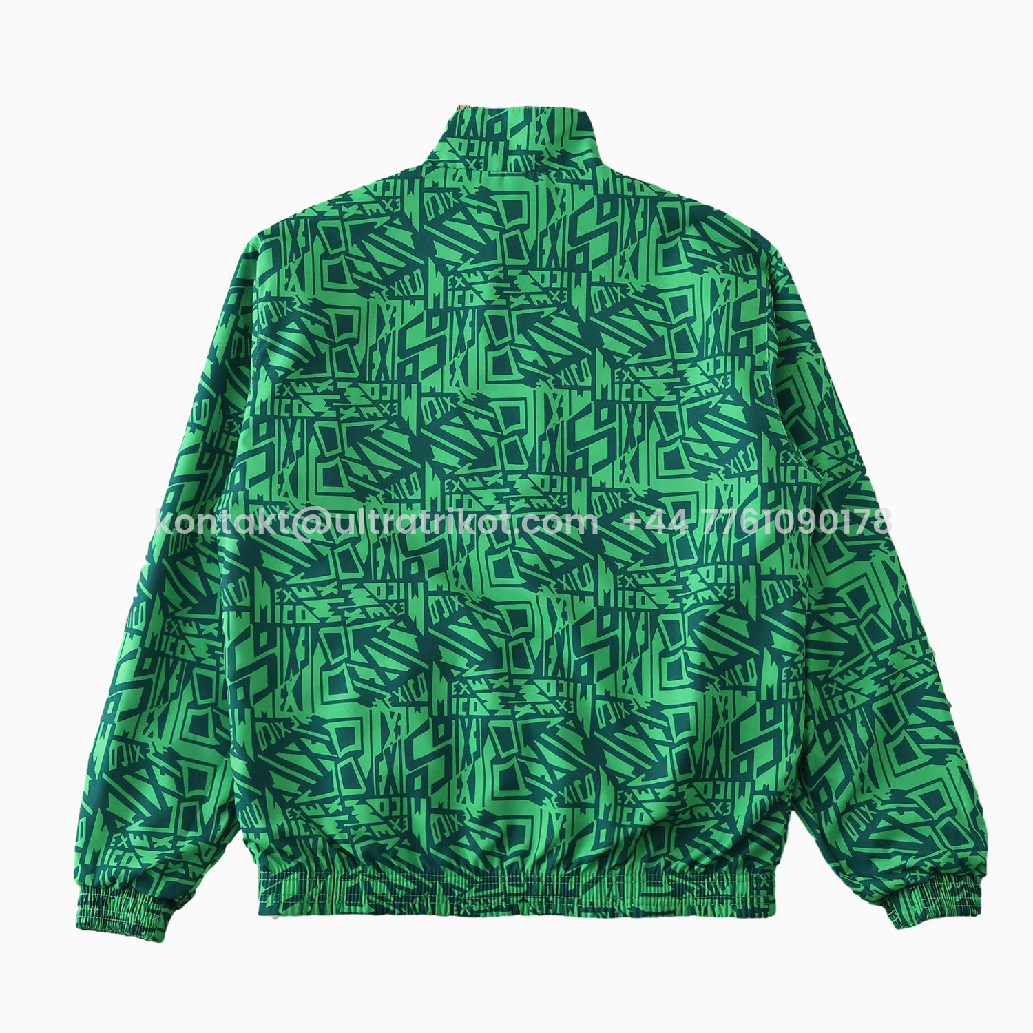 UltraTrikot-Retro Mexico 1994 Retro Style Double Sided Reversible Windbreaker - Green & Grey