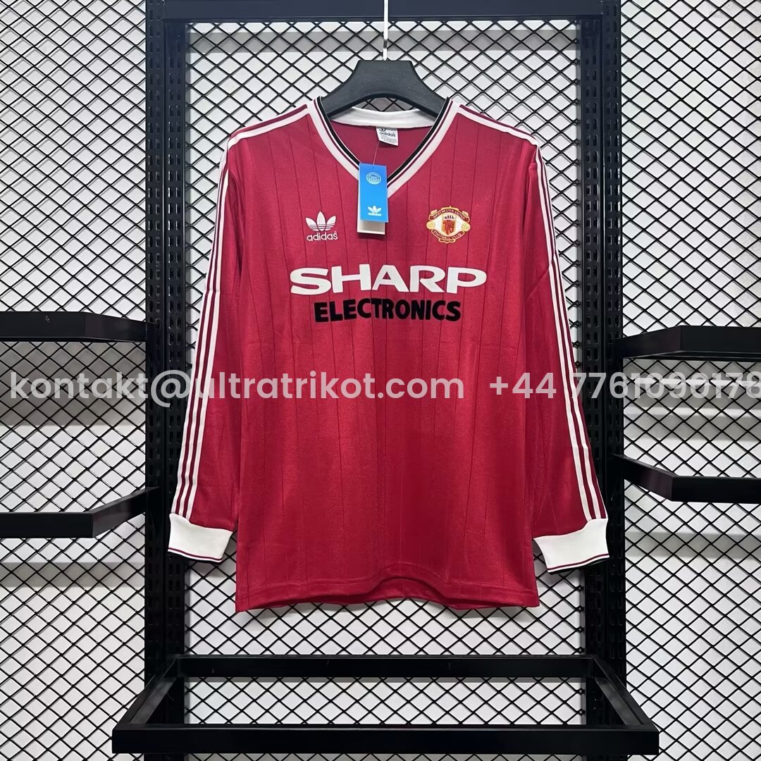UltraTrikot-Retro Manchester United 82-83 Home Long Sleeve Jersey
