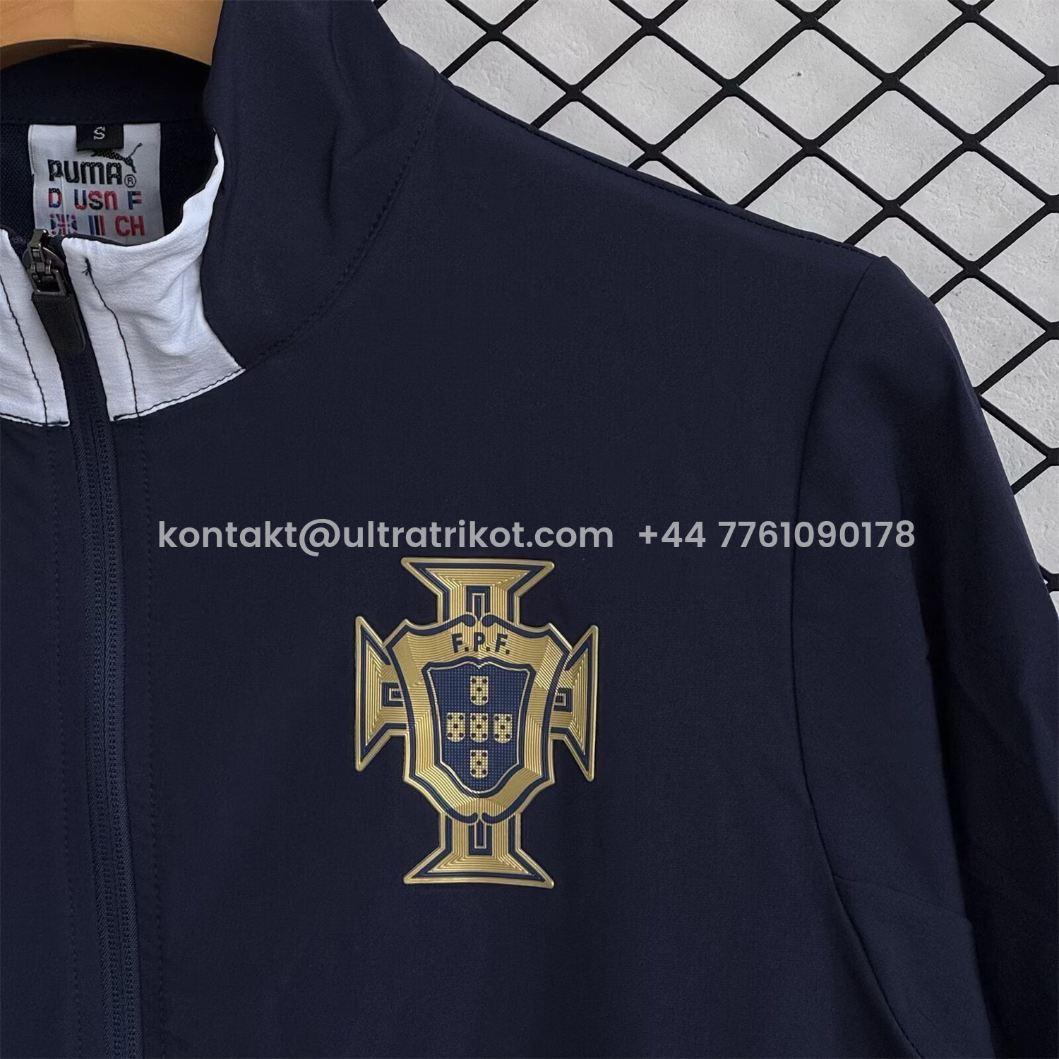 UltraTrikot-Portugal 25-26 Windbreaker Training Set - Black White Top and Pants