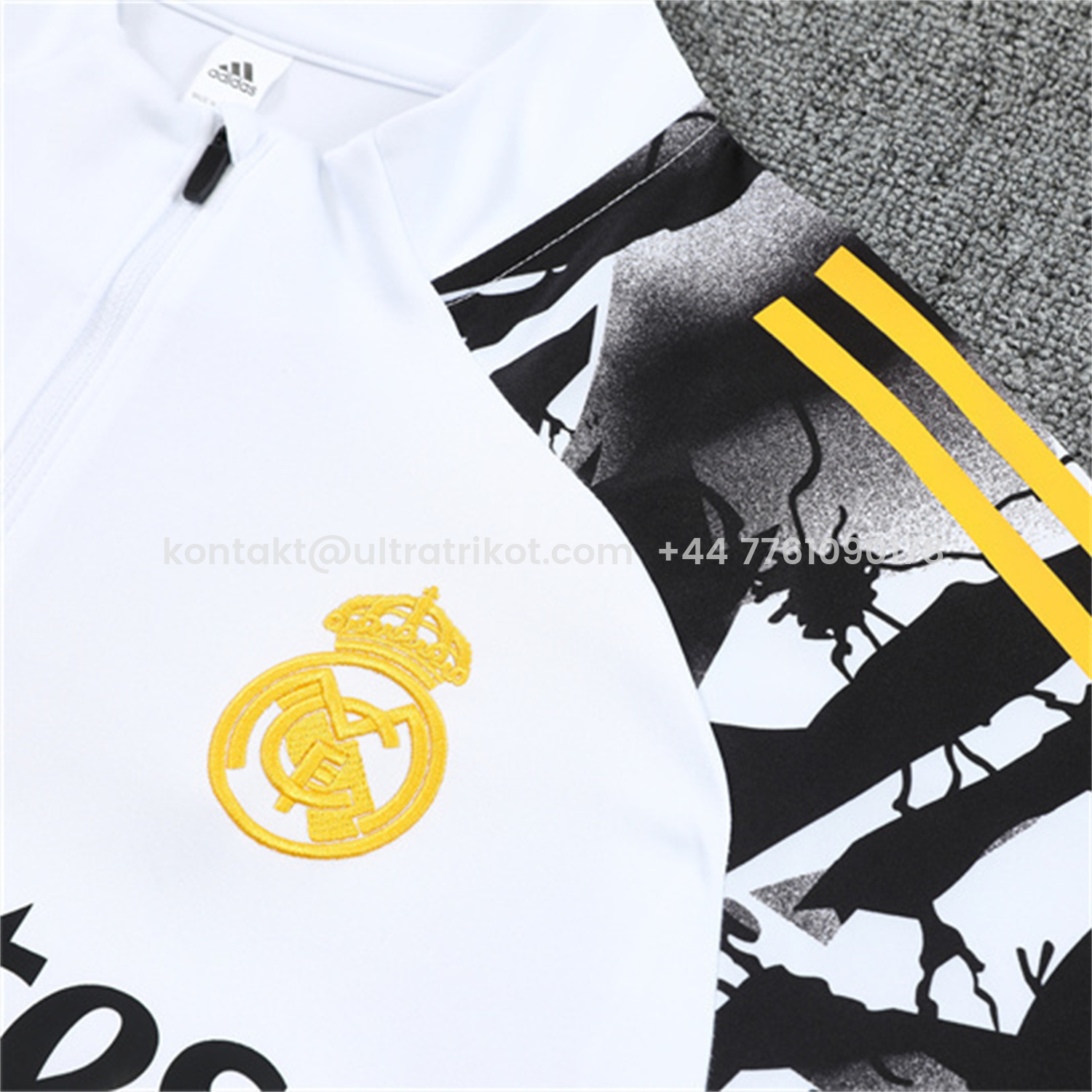 UltraTrikot-Real Madrid 25-26 Kids Long Sleeve Training Set - White Top & Black Pants