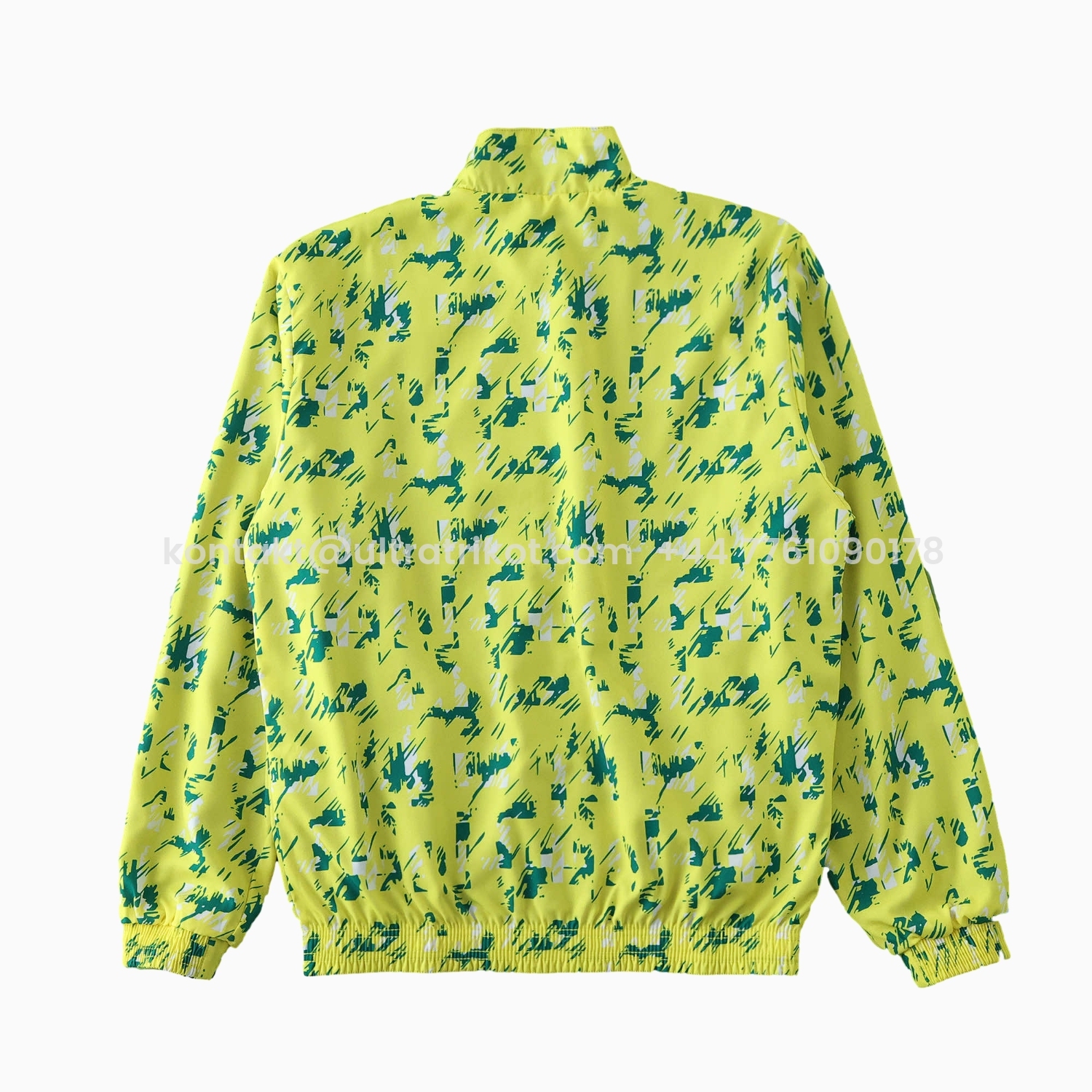 UltraTrikot-Norwich City 1992-94 Retro Style Double Sided Reversible Windbreaker - Green & Yellow