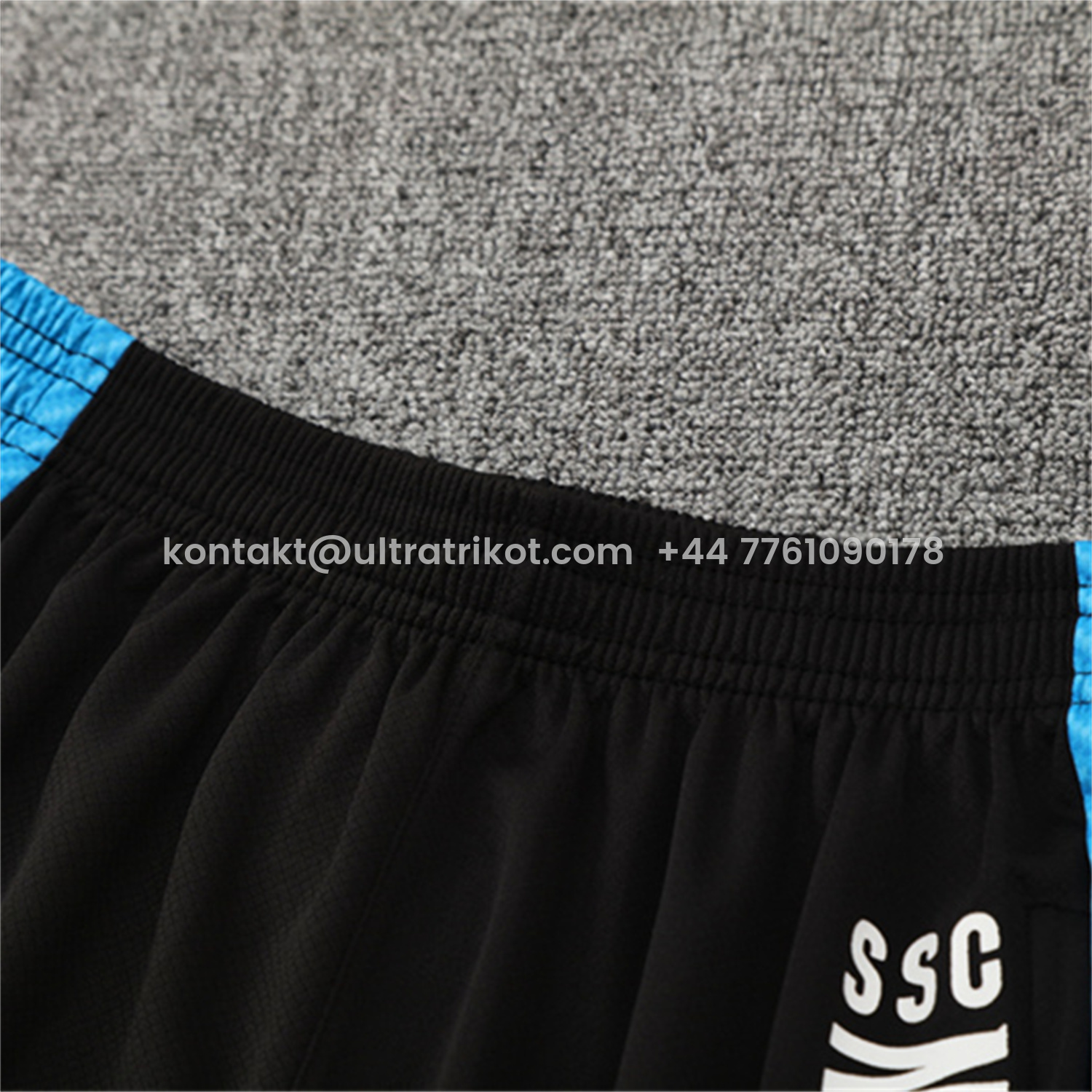 UltraTrikot-Napoli 25-26 Kids Short-Sleeve Training Set - Gray Mecha Top & Black Shorts