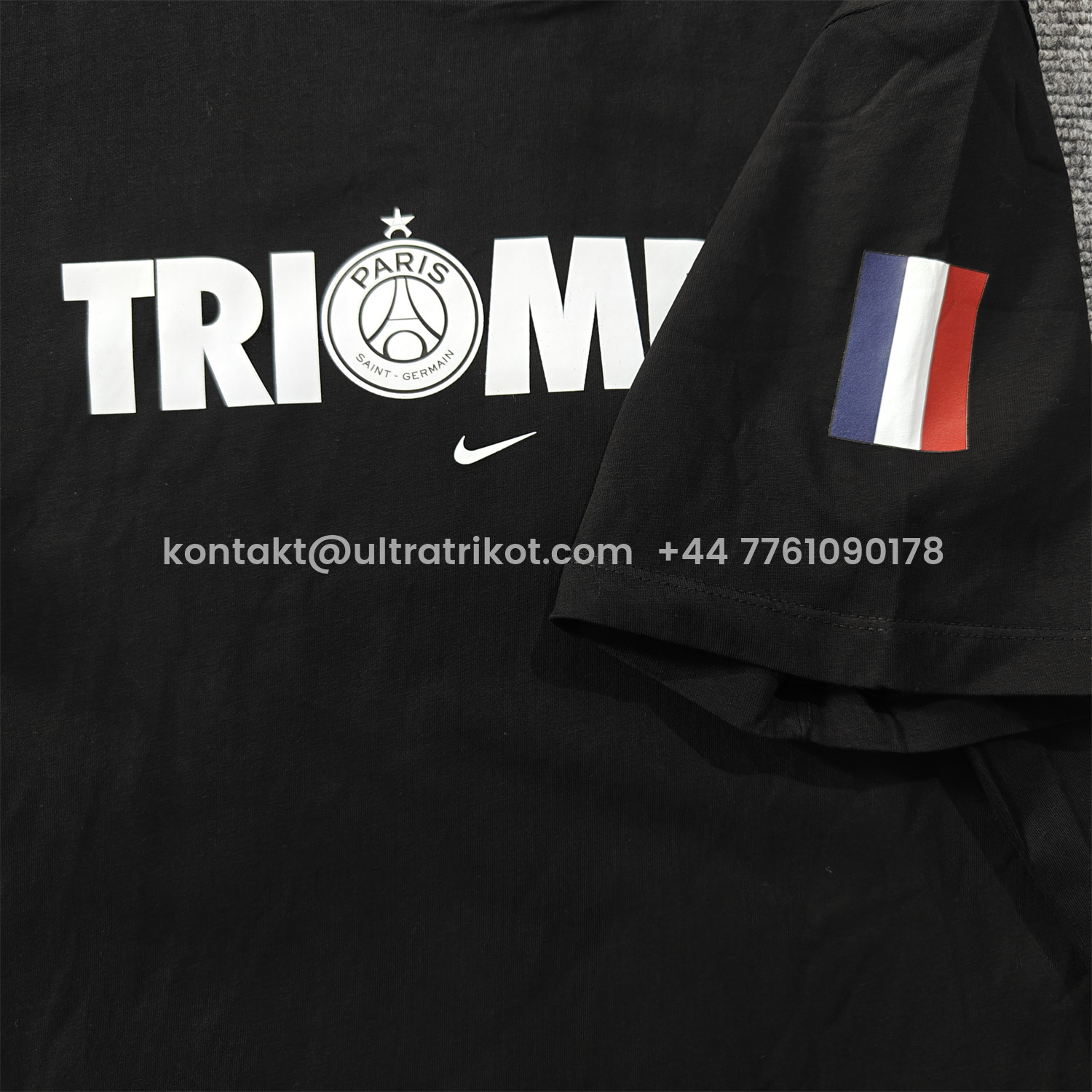 UltraTrikot-Paris Saint-Germain PSG 2025 Champions League Commemorative Black T-shirt