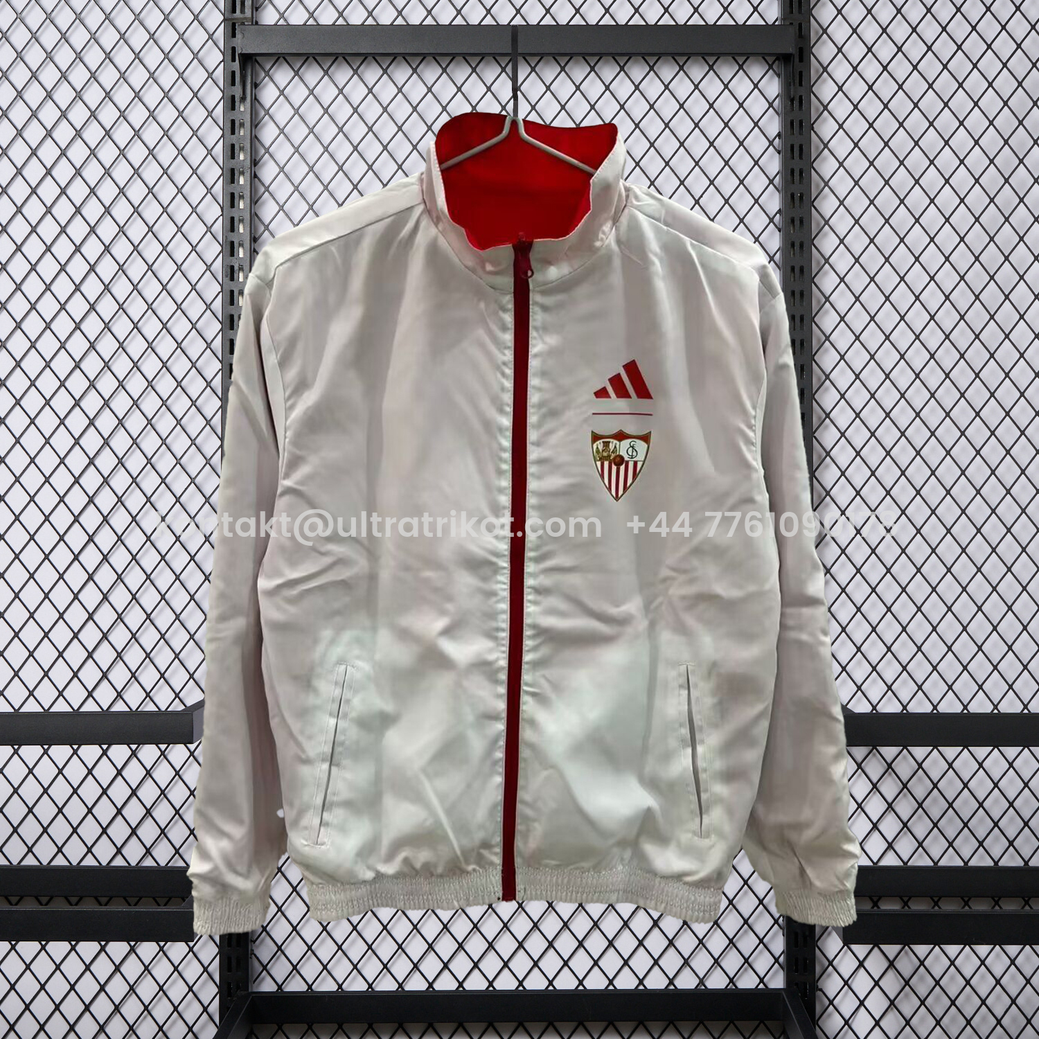 UltraTrikot-Sevilla 25-26 Double Sided Reversible Windbreaker - Red & White