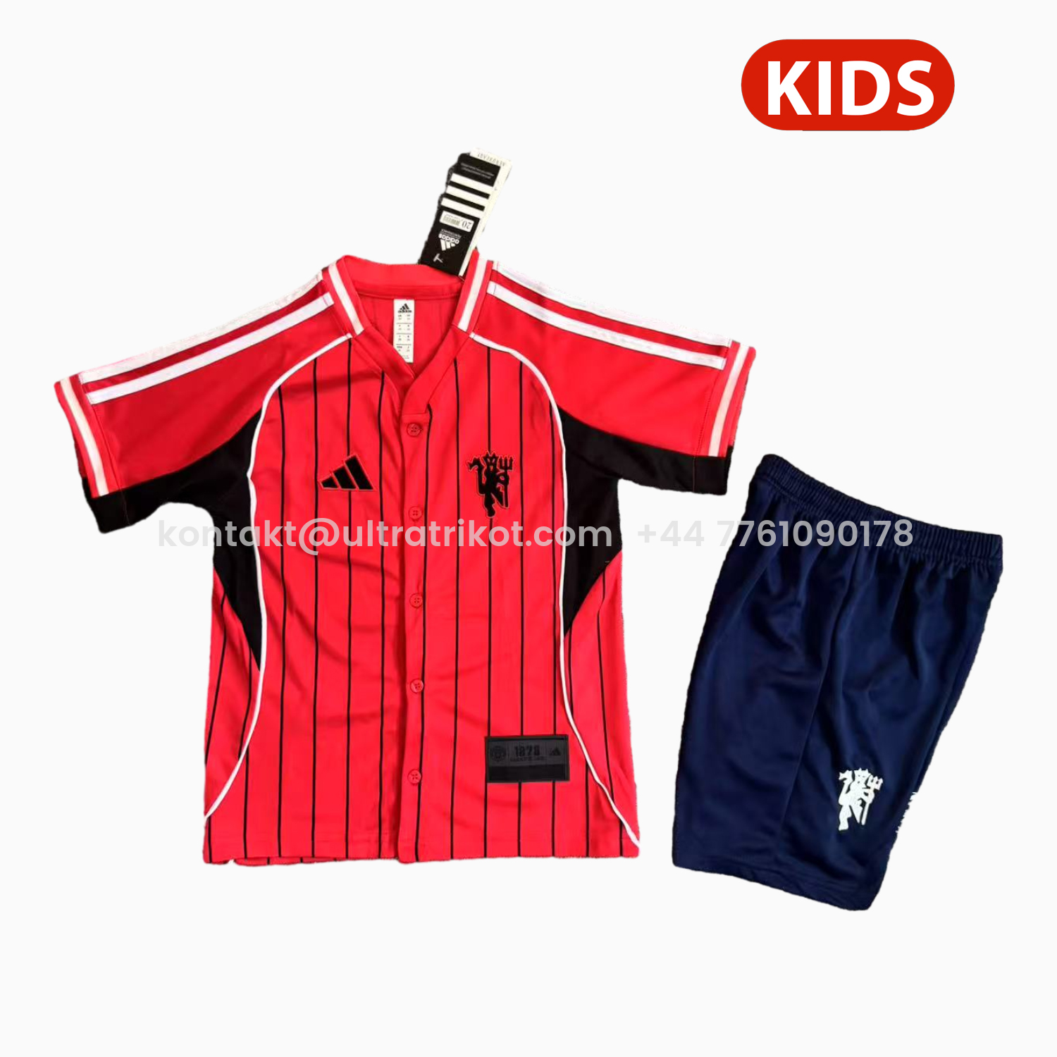 UltraTrikot-Manchester United 25-26 Red Baseball Kids Kit - Player Version