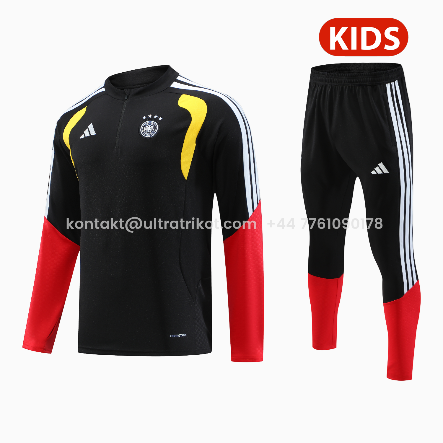 UltraTrikot-Germany 2026 Kids Long Sleeve Training Set - Black Top & Pants