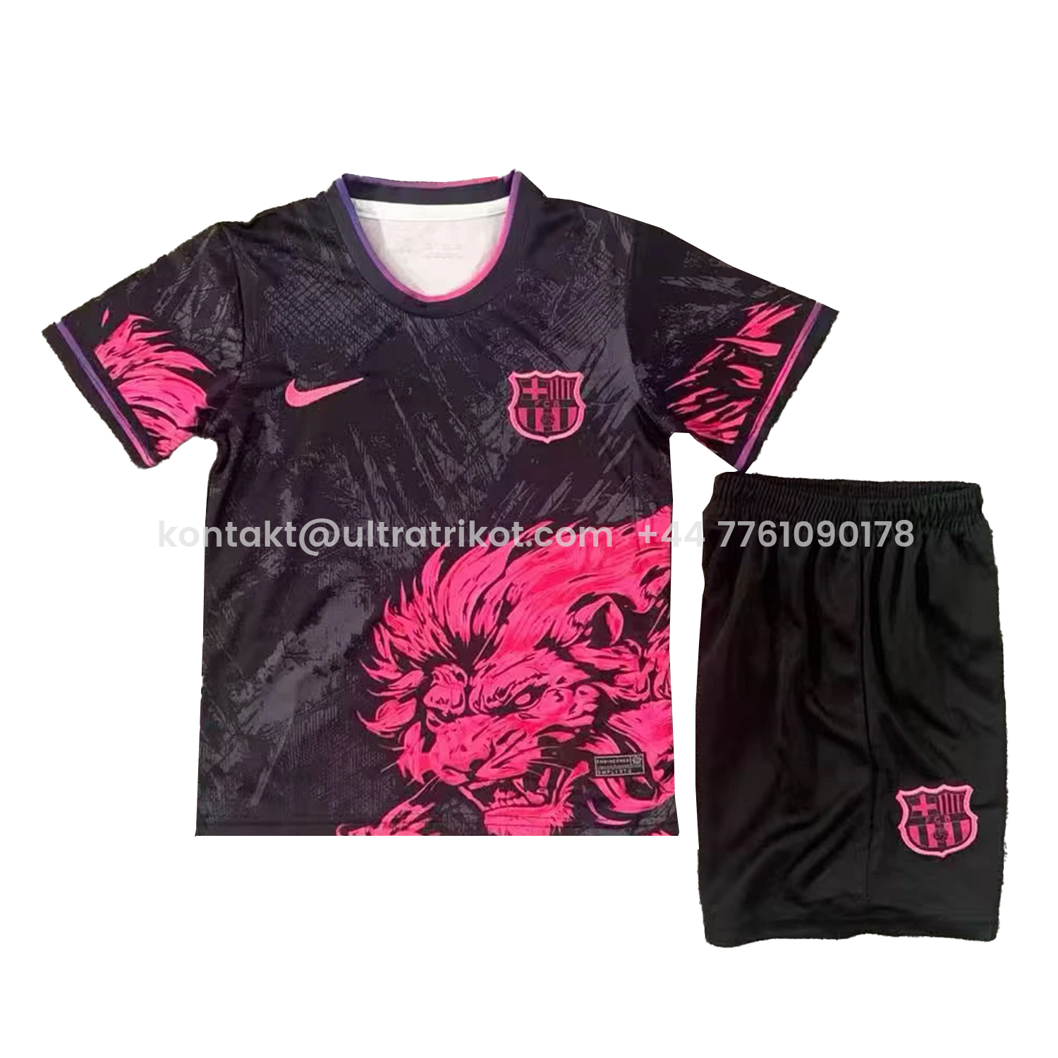 UltraTrikot-Barcelona 25-26 Pink Lion Black Special Kids Kit