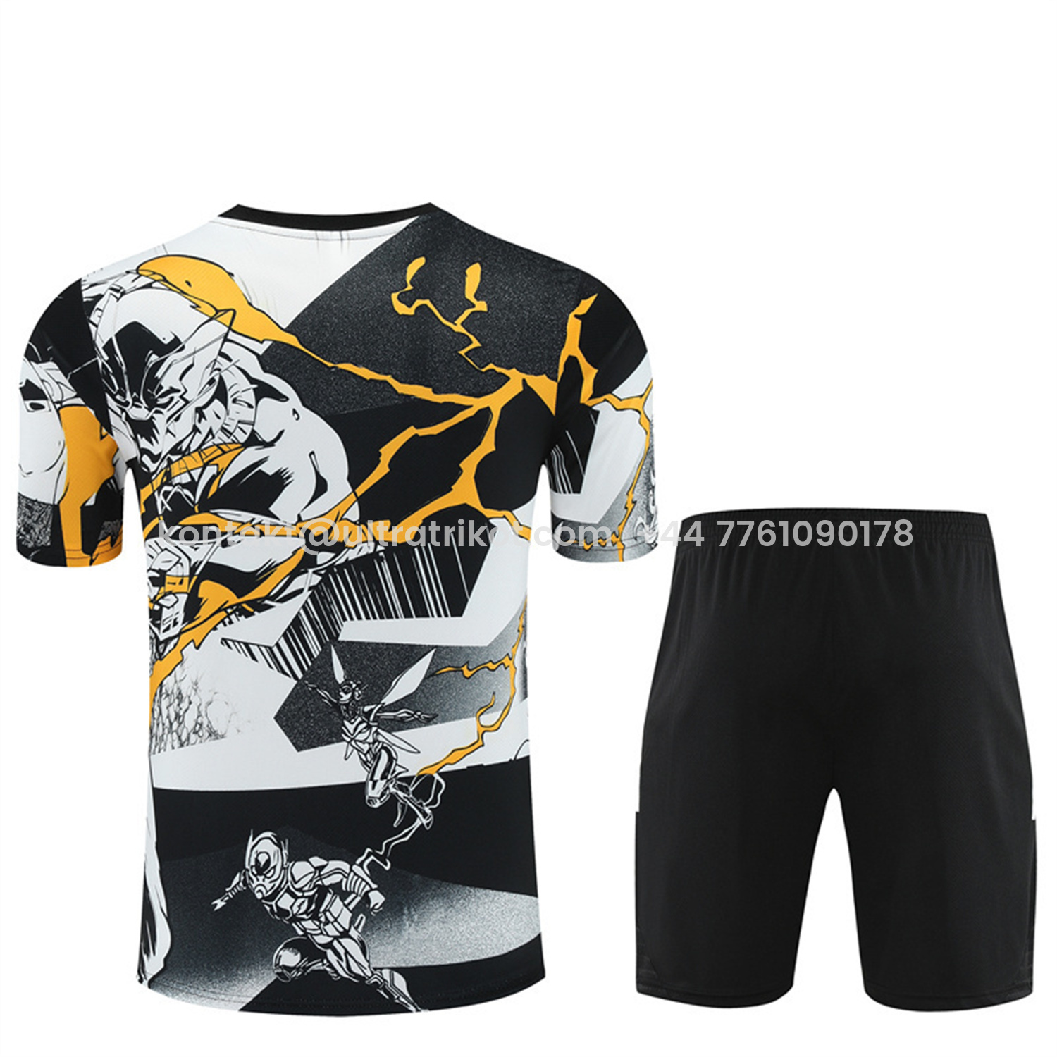 UltraTrikot-Real Madrid 25-26 Thunder Comics Short-Sleeve Training Set - Comic Pattern Top & Shorts