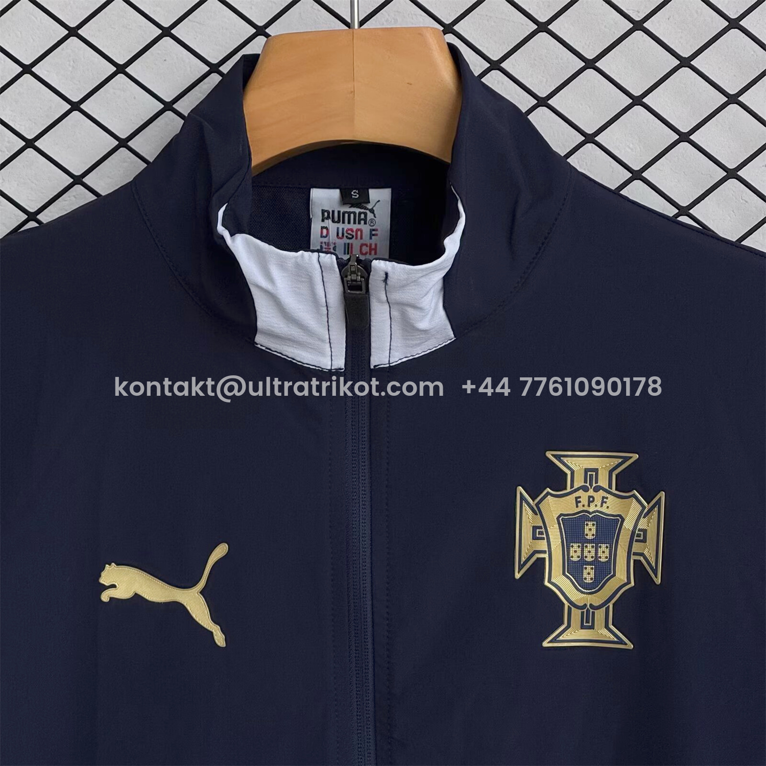 UltraTrikot-Portugal 25-26 Windbreaker Training Set - Black White Top and Pants