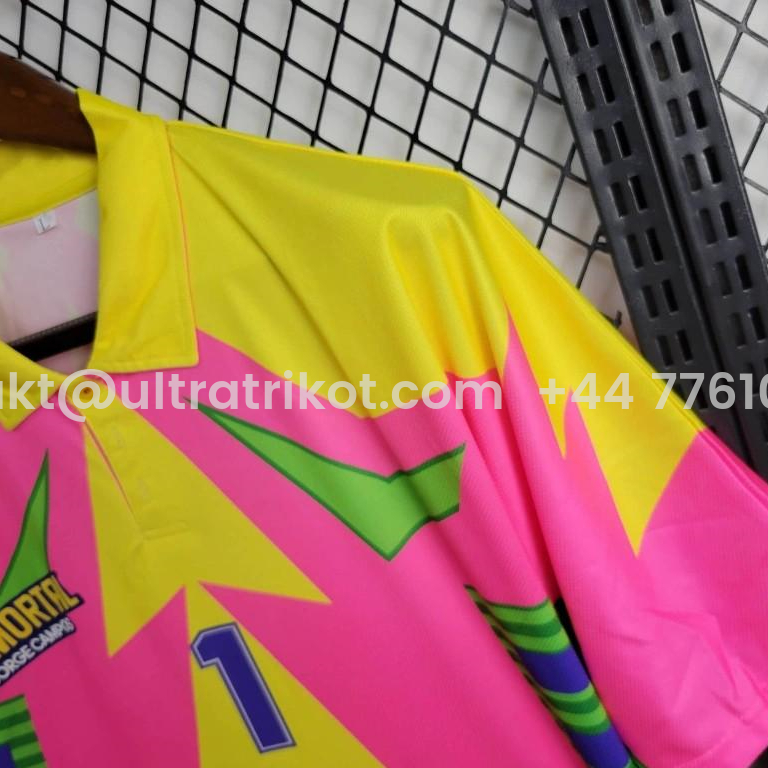 UltraTrikot-Retro Mexico 1998 World Cup Goalkeeper Pink Yellow Jersey