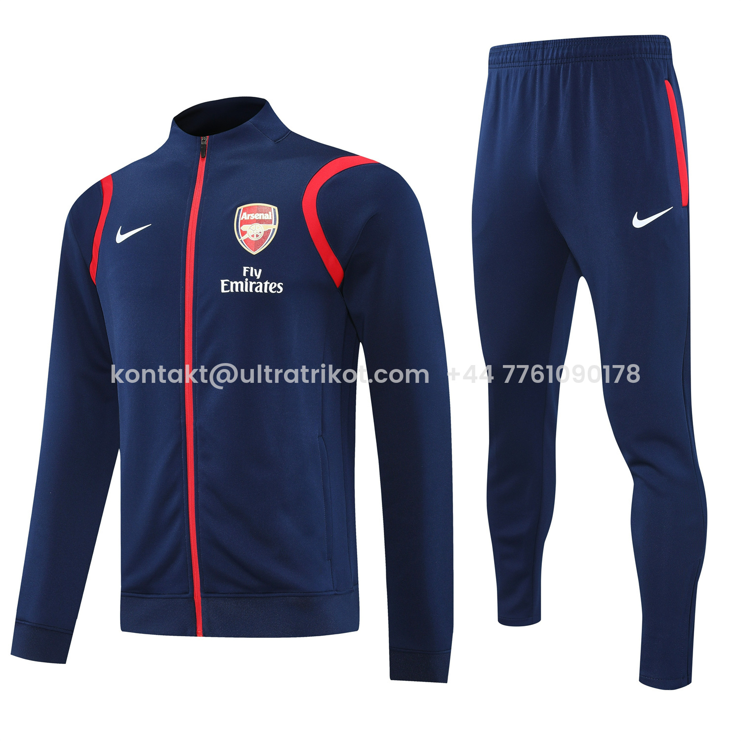 UltraTrikot-Arsenal 25-26 Jacket Training Tracksuit - Deep Blue Jackets & Deep Blue Pants
