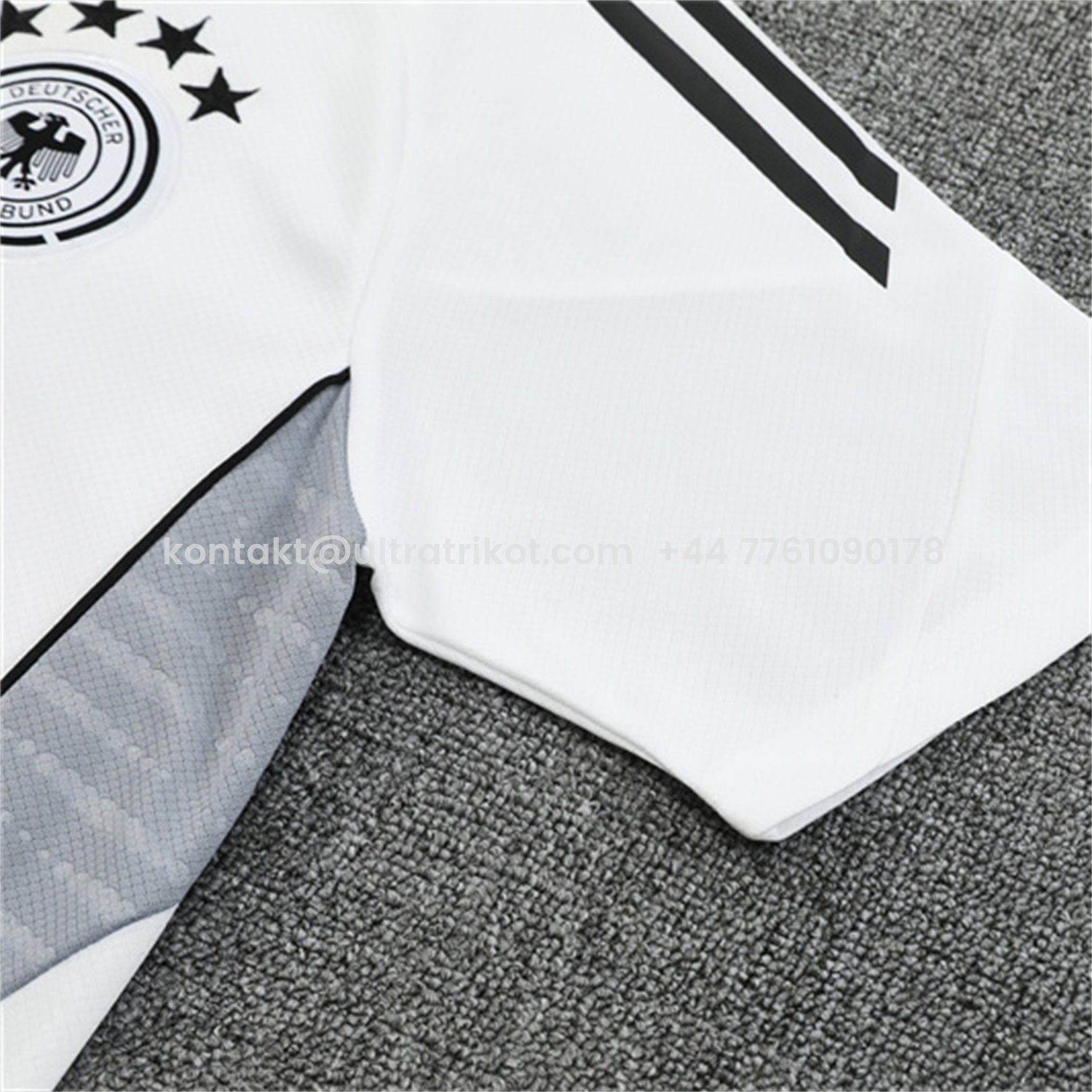 UltraTrikot-Germany 25-26 Kids Short-Sleeve Training Set - White Top & Black Shorts