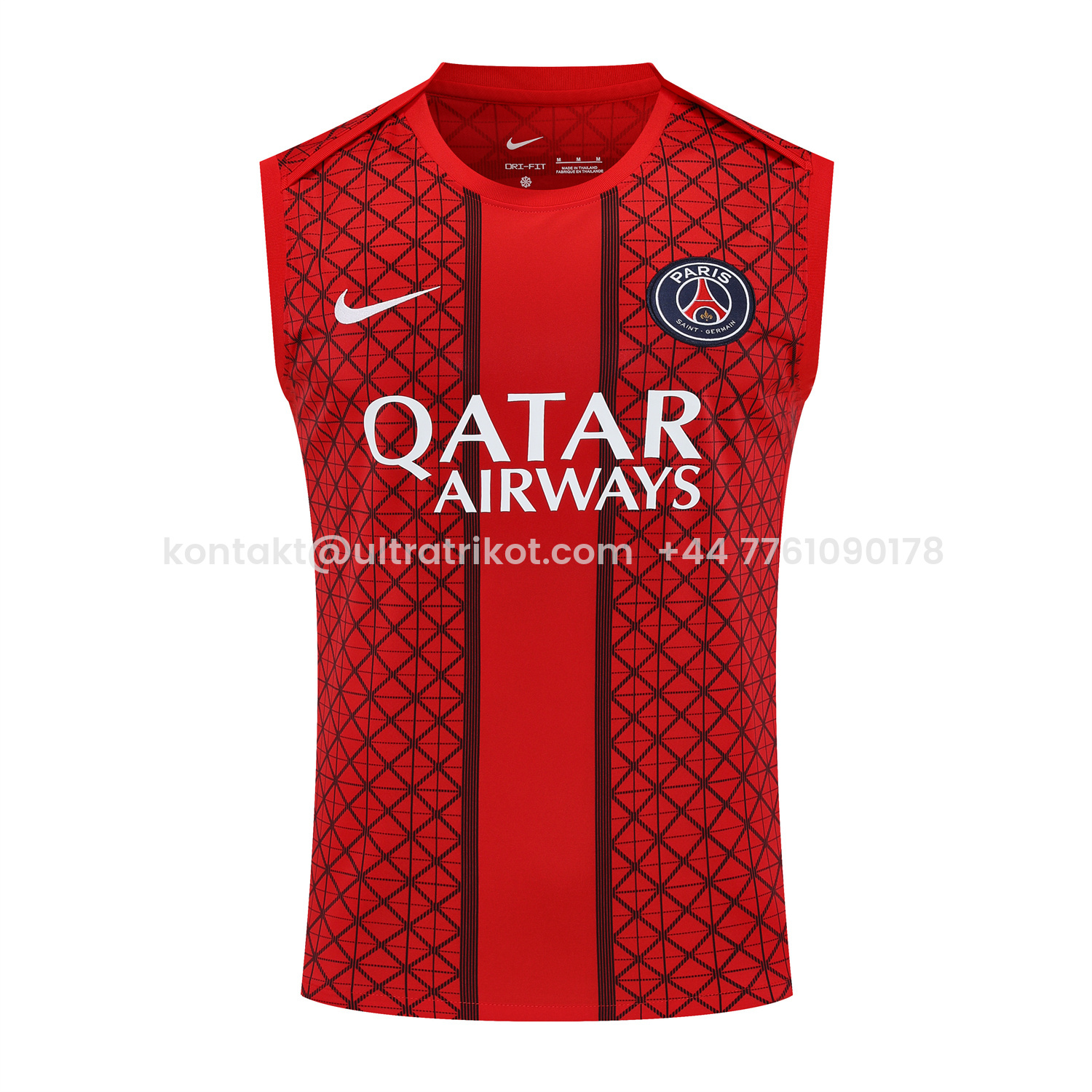 UltraTrikot-Paris Saint-Germain PSG 25-26 Vest Training Set - Red Vest & Deep Blue Shorts