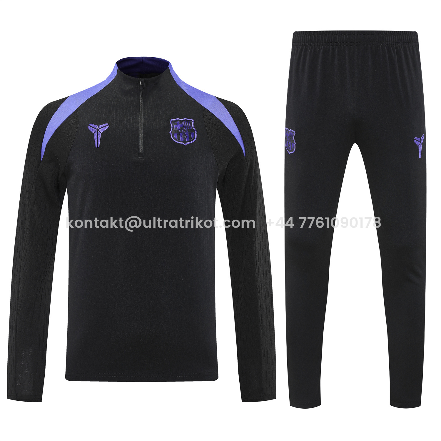 UltraTrikot-Barcelona 25-26 Long Sleeve Training Set - Black Top and Black Pants