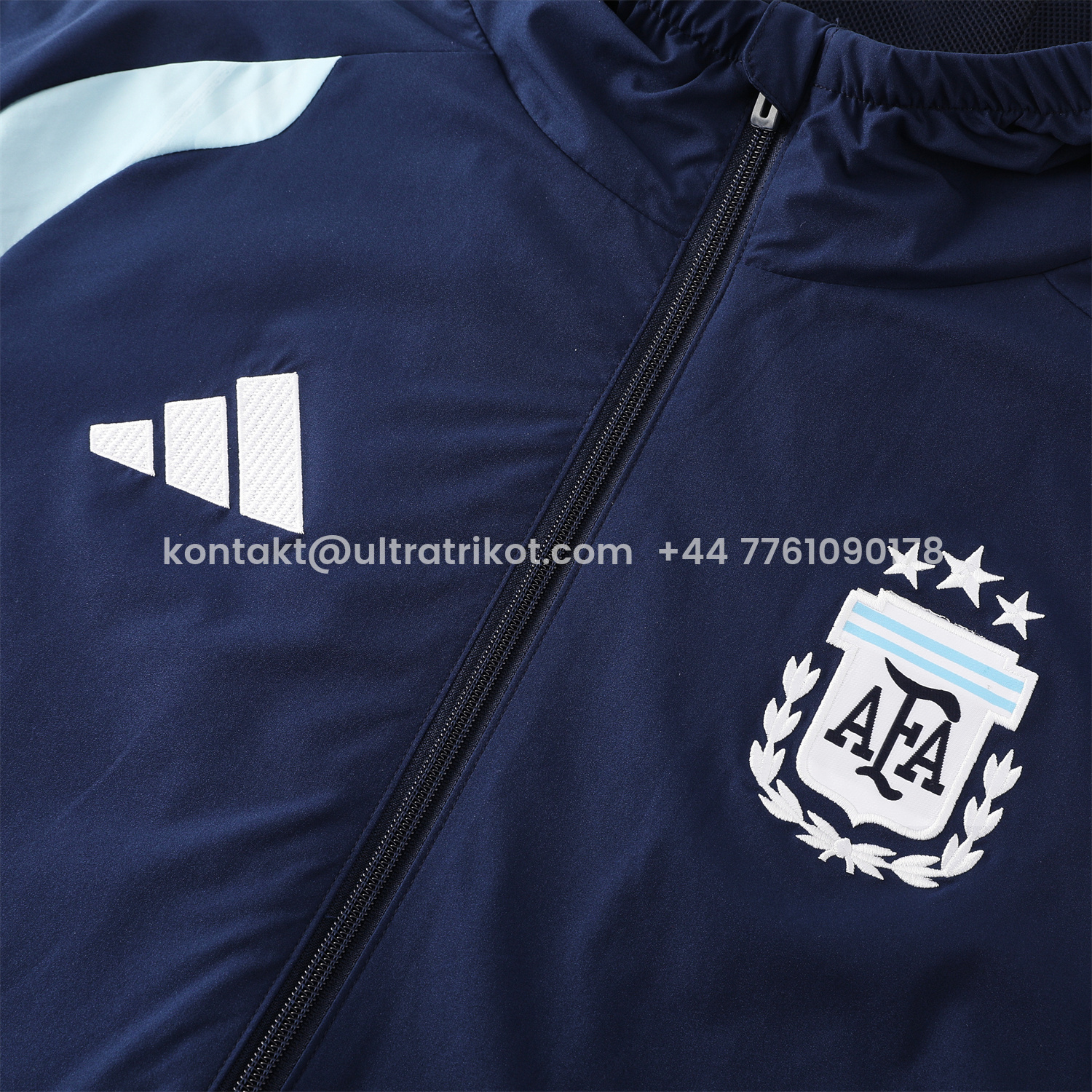 UltraTrikot-Argentina 2026 Hooded Windbreaker Training Set - Dark Blue Top & Pants