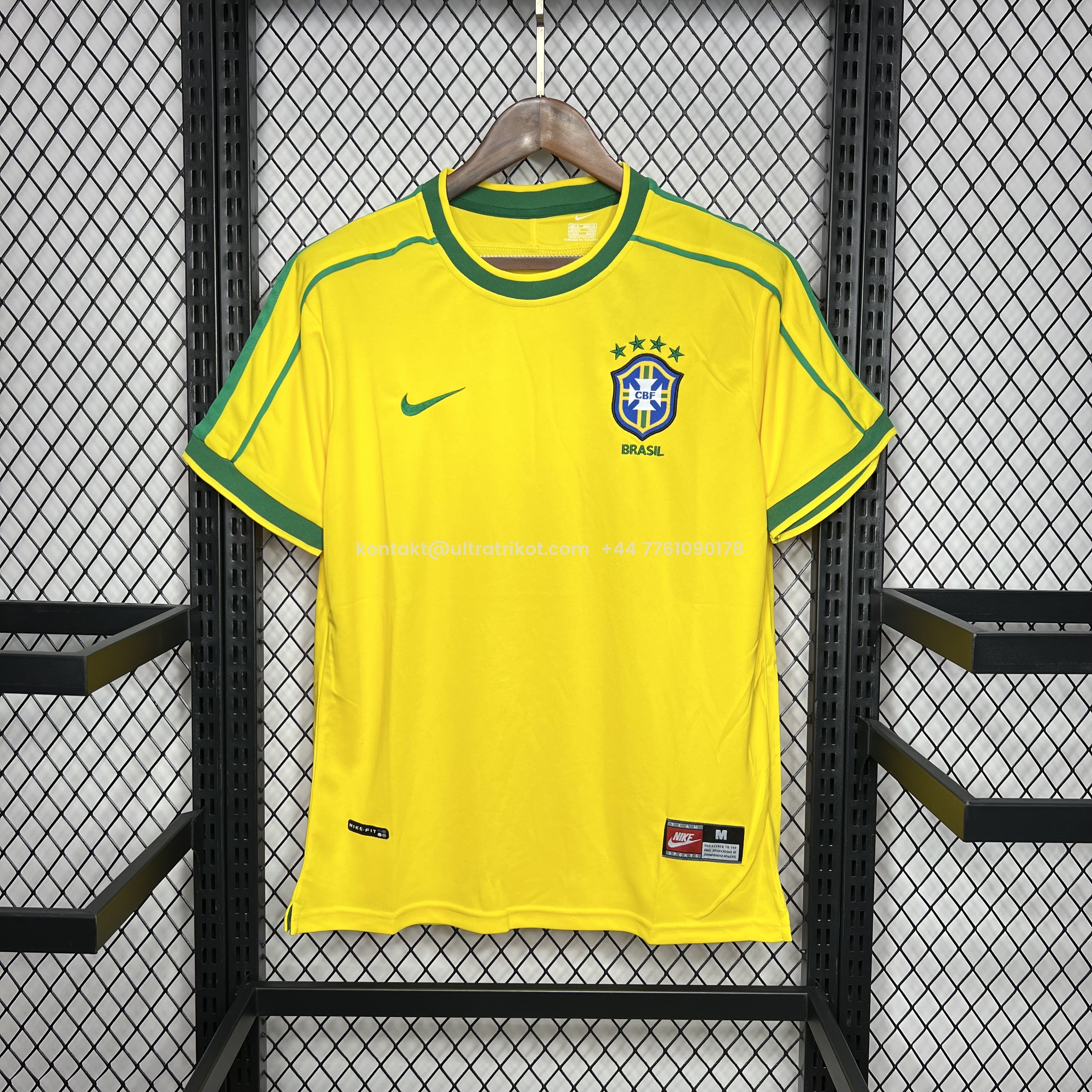 UltraTrikot-Retro Brazil 1998 Home Stadium Jersey