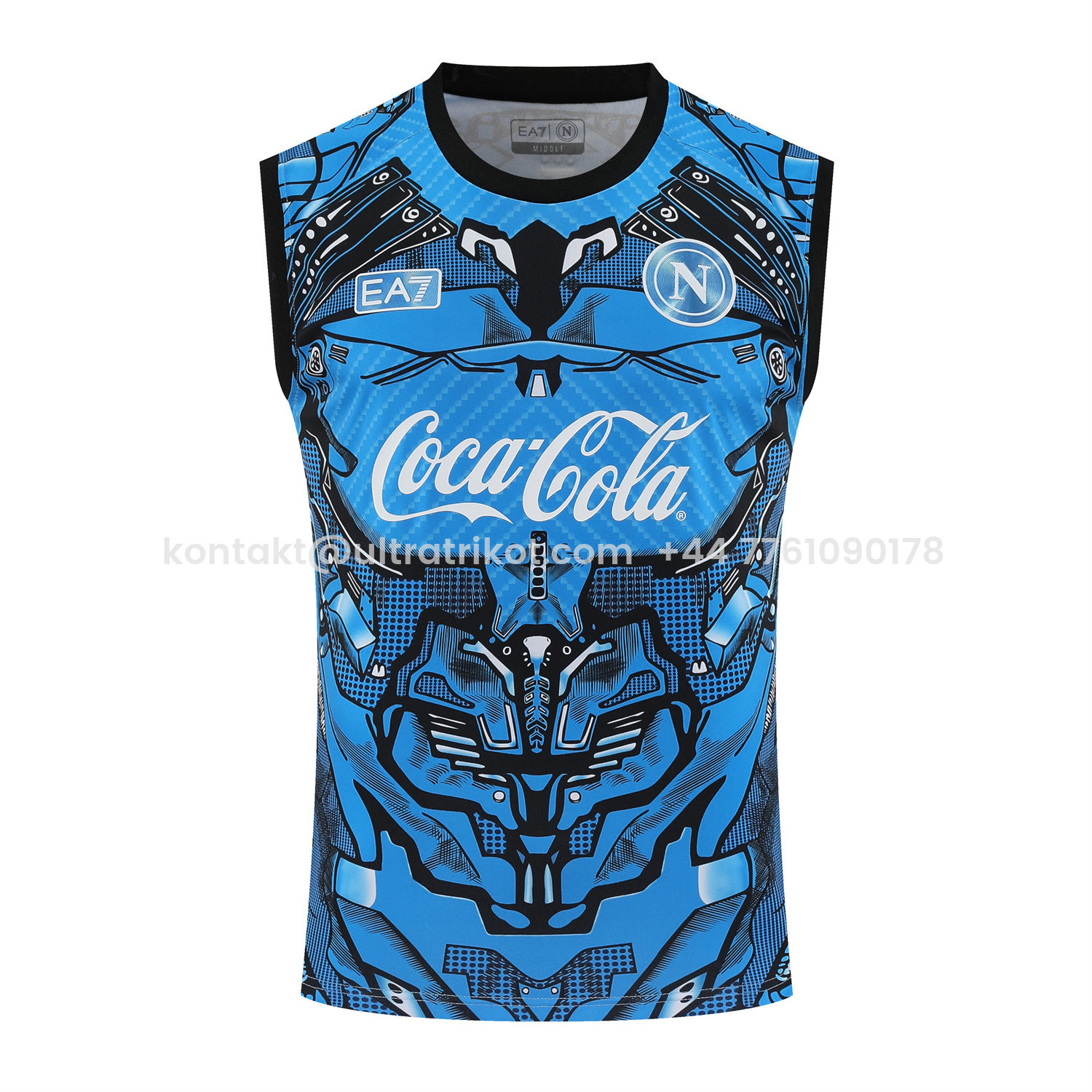 UltraTrikot-Napoli 25-26 Vest Training Set - Blue Mecha Vest & Black Shorts