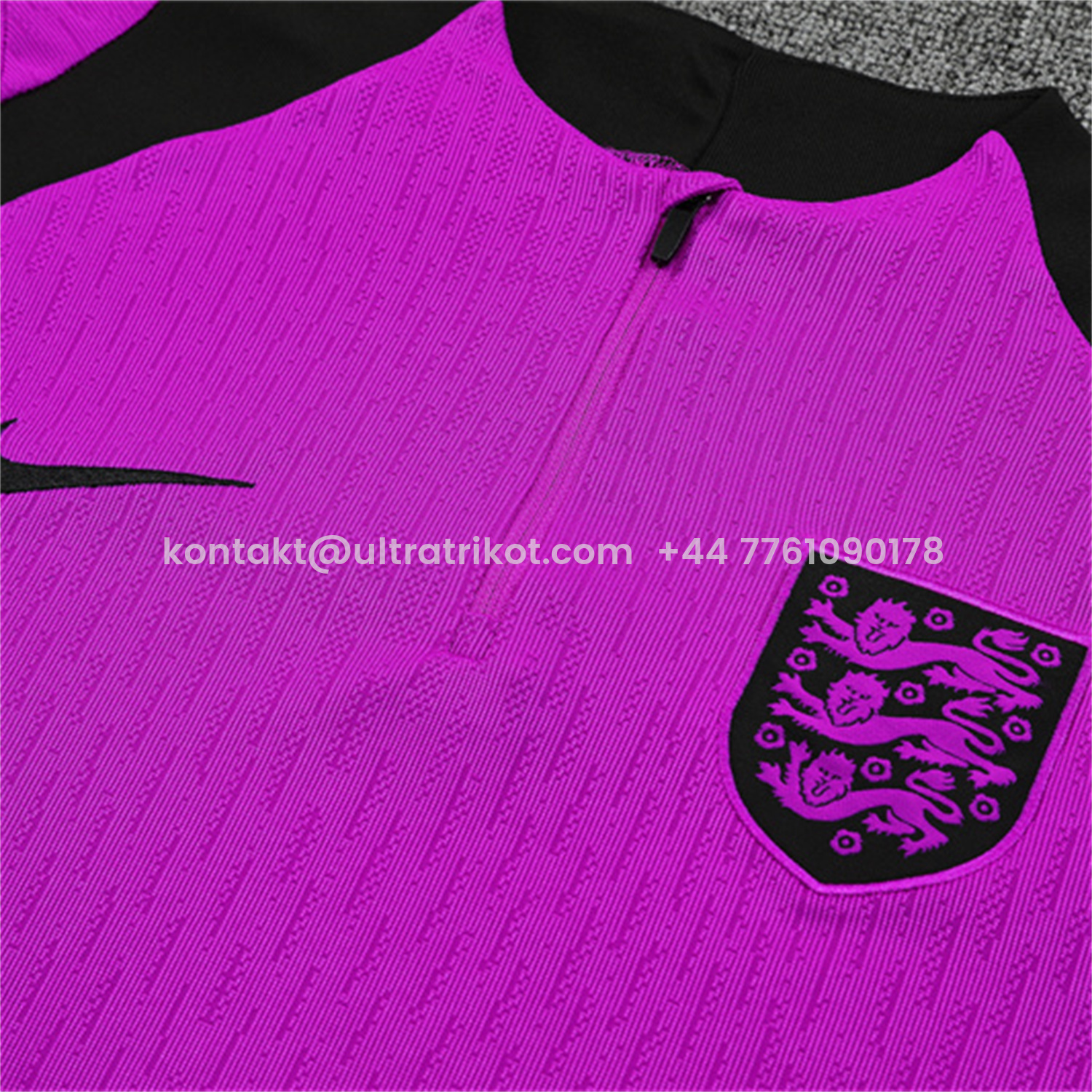 UltraTrikot-England 25-26 Long Sleeve Training Set - Player Version - Purple Top and Black Pants