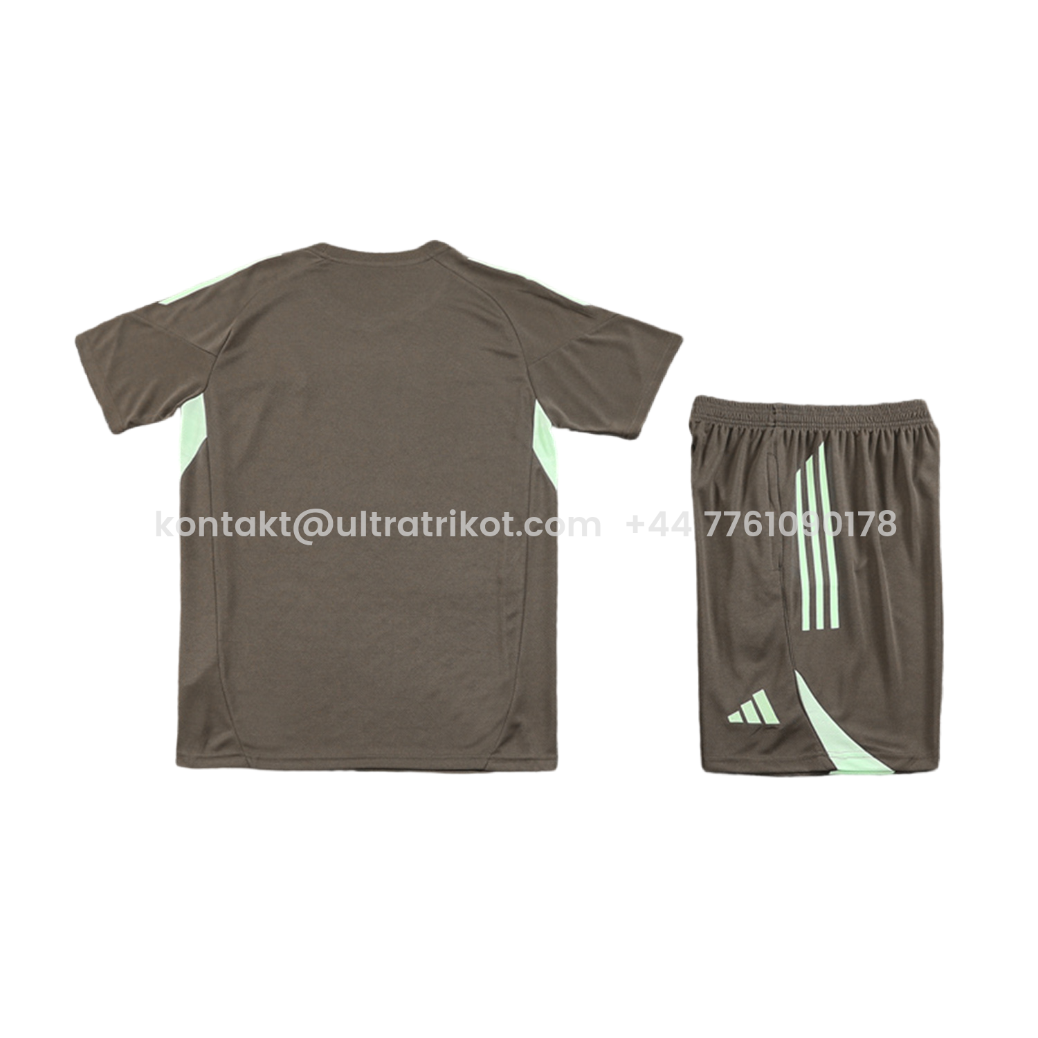 UltraTrikot-Real Madrid 25-26 Short-Sleeve Training Set - Dark Khaki Top and Shorts