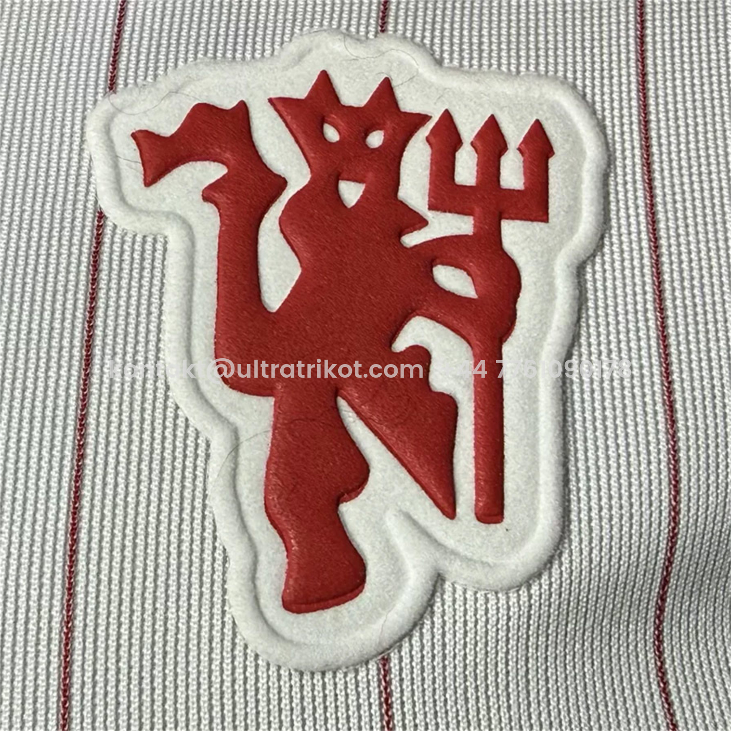 UltraTrikot-Manchester United 25-26 Trefoil Red Lines White Travel Jersey - Player Version