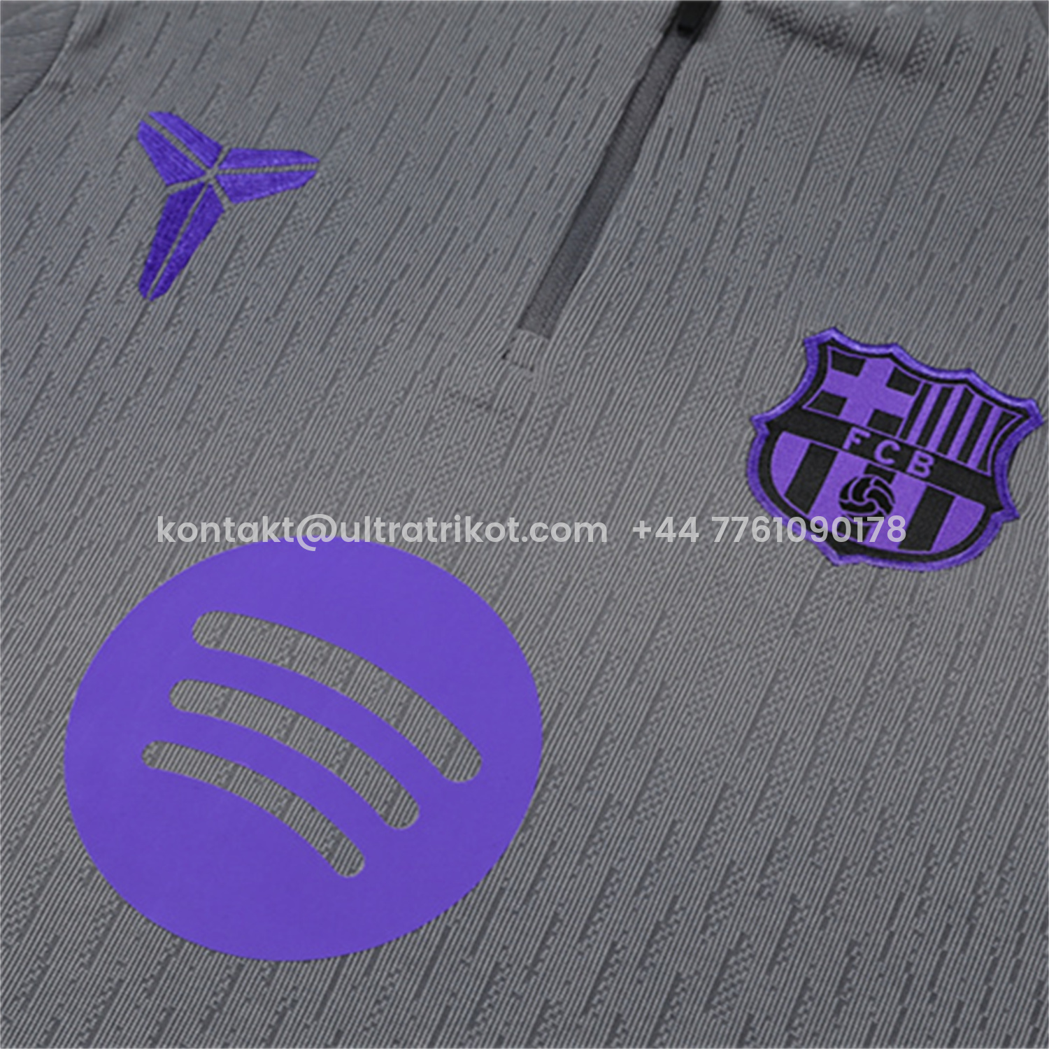 UltraTrikot-Barcelona 25-26 Kids Long Sleeve Training Set - Grey Top & Black Pants