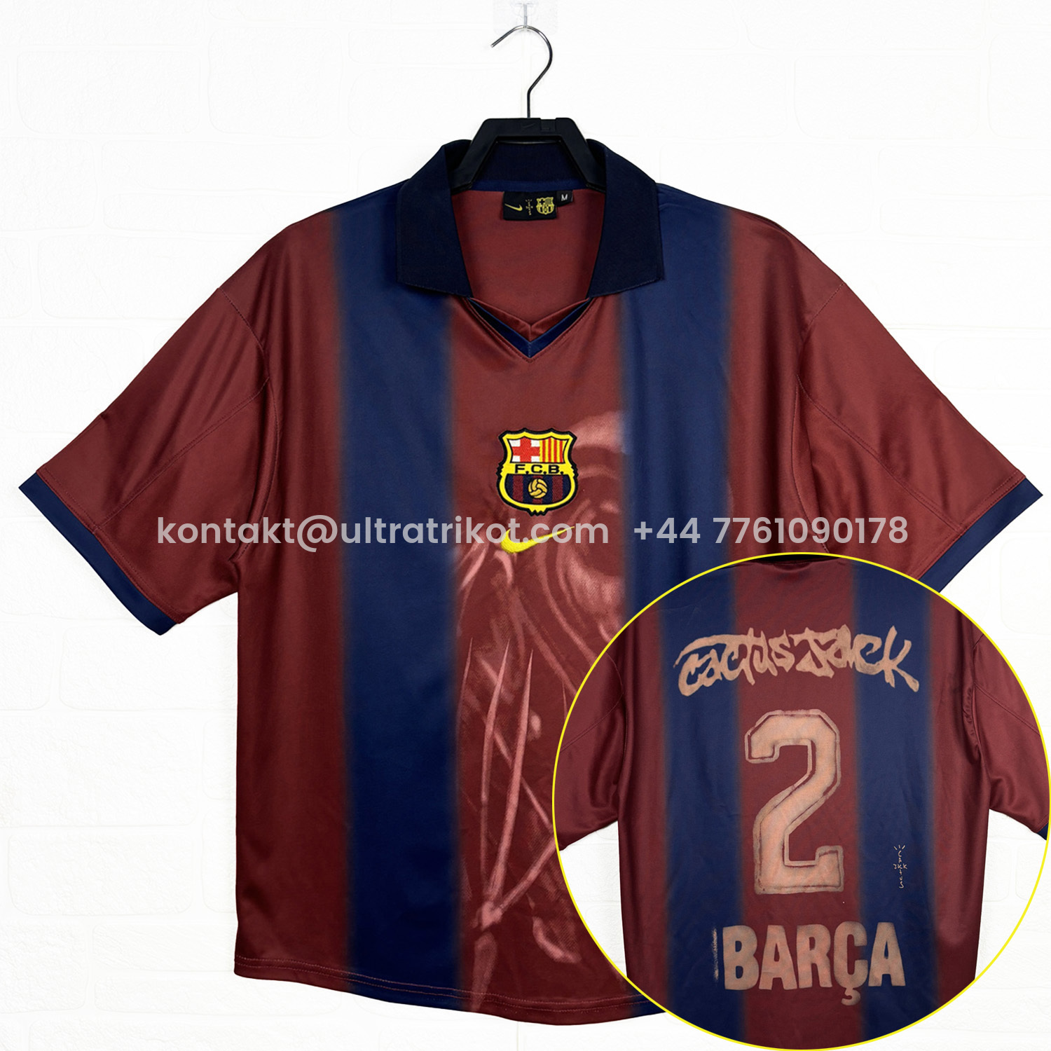 UltraTrikot-Barcelona x Travis Scott 2000-01 Home Retro Style Skeleton Jersey With Back Printing - Fans Version