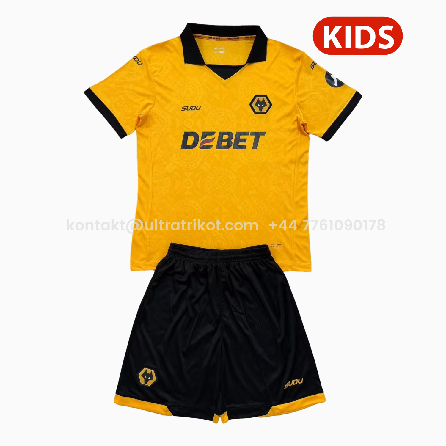 UltraTrikot-Wolverhampton Wanderers Wolves 25-26 Home Kids Kit